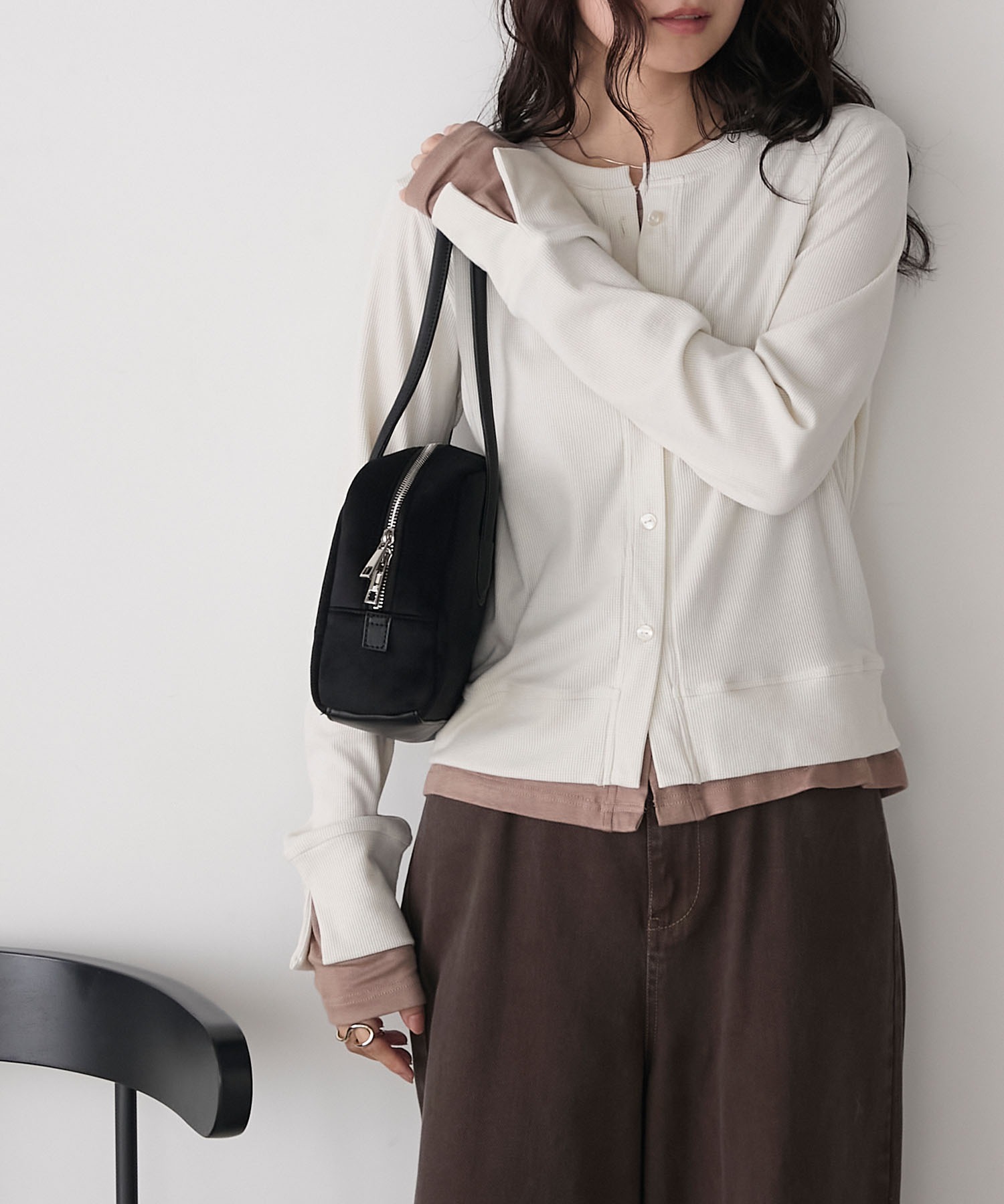 ラメリブカーディガン ラメリブカーディガン （ライトグレー）