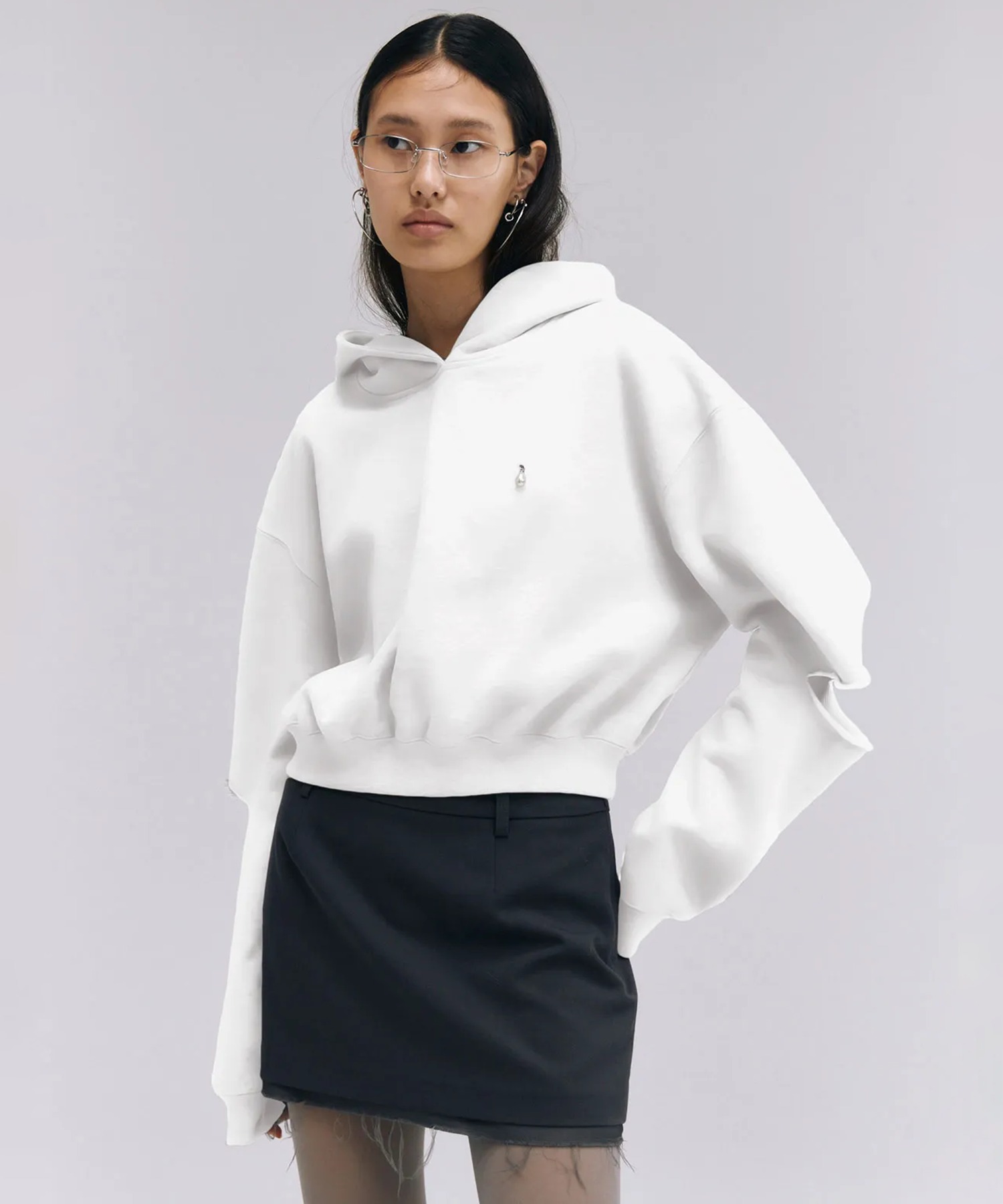 JOSEMOON/ジョゼムーン】SLIT SHORT HOODIE/スリットショートフーディー