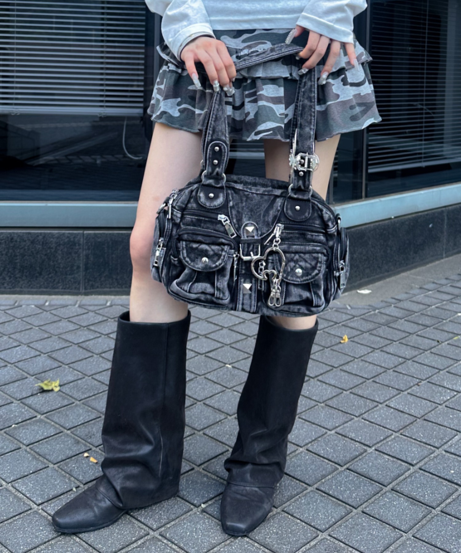 A'GEM/9 × .kom 『.KOM/ドットケーオーエム』デニムミニボストンバッグ