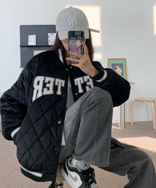 極美品✨アーバンリサーチ スタジャン ラムレザー 切替 キルティング W