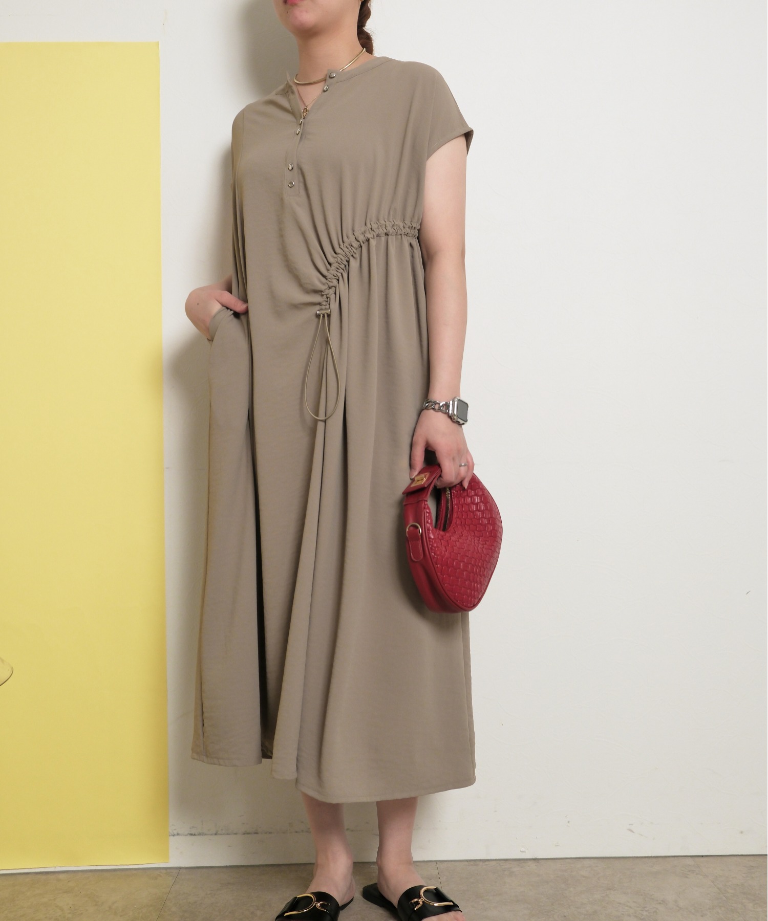 ドロストアシメワンピース Palm Riche│Eimee Law & LHELBIE 公式