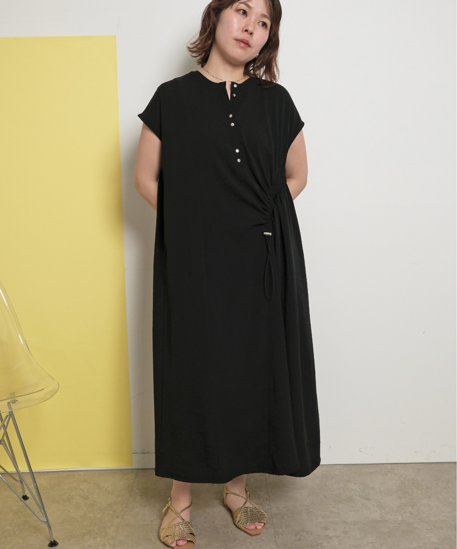 【美品】半袖ドロストシャツワンピース セール】ドロストシャツワンピース（ワンピース）｜NOLLEY'S
