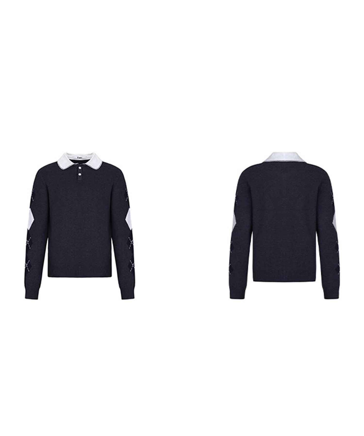 アーガイル柄 ウールポロニットトップス FQ25S240【Fano Studios