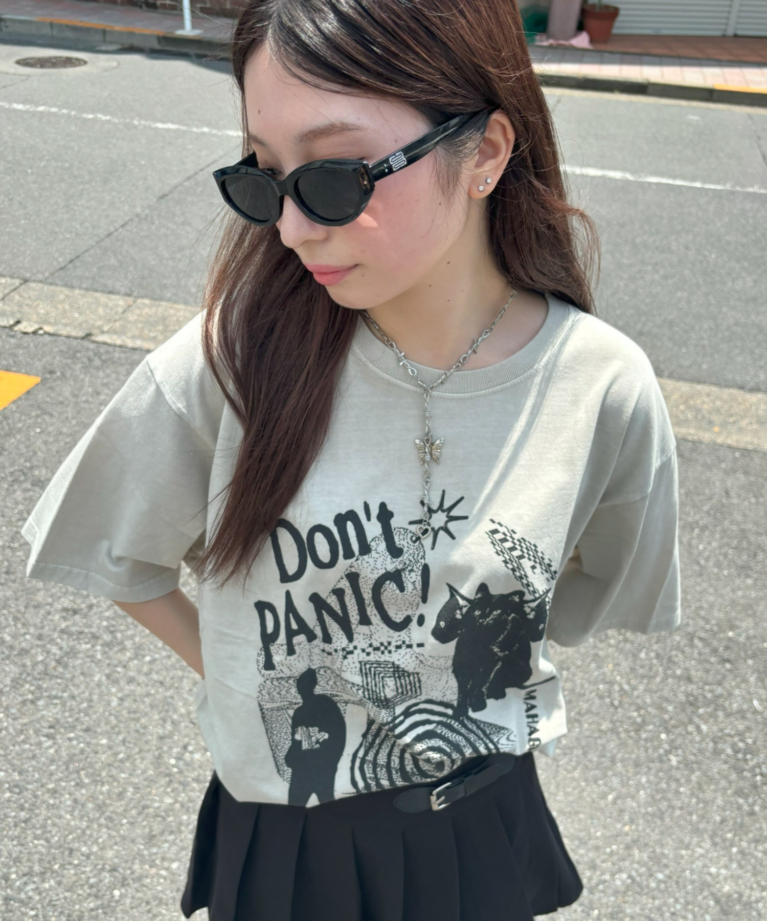 DON'T PANIC PIGMENT SWEATSHIRT[PINK] - MAHAGRID