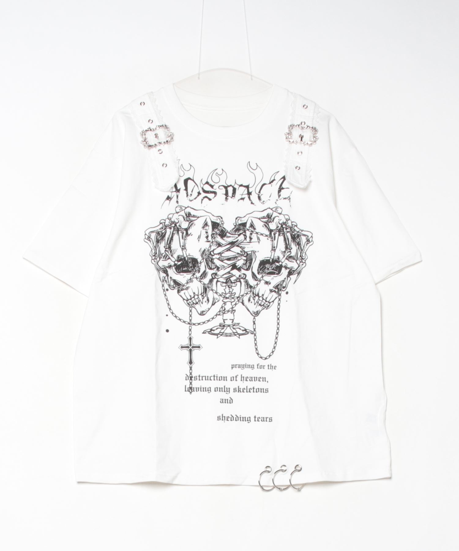 tシャツ A'GEM/9 × .kom 「AOSPACE」 ツインスカル半袖Tシャツ レディース メンズ A'GEM/9 × .kom 『AOSPACE』 ツインスカル半袖Tシャツ