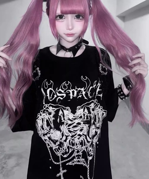 A'GEM/9 × .kom 『AOSPACE』 ツインスカル半袖Tシャツ インポート