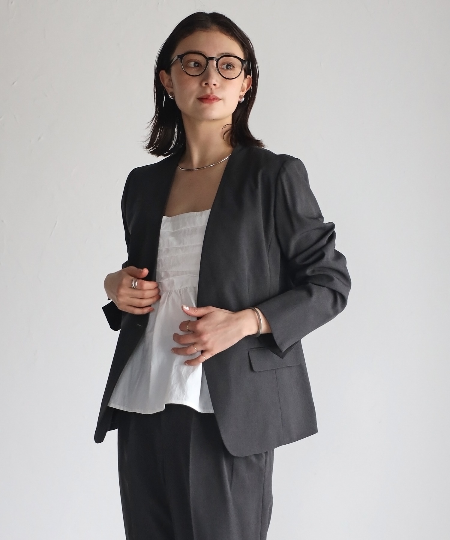 model:166cm　カラー：チャコール