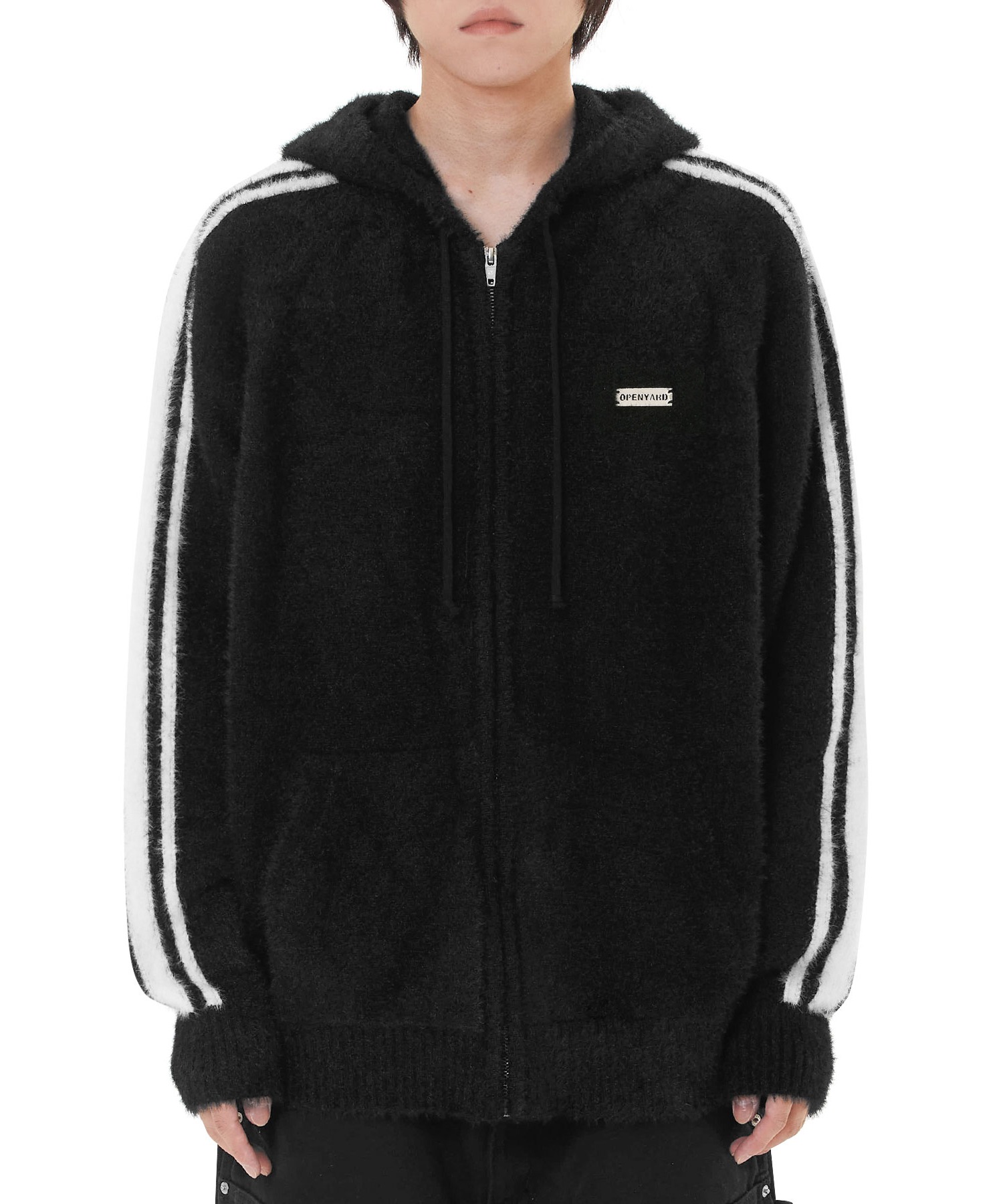 EVISU 戎】ニットフーディ ジップアップ ブラック ESTNATION ⁄ ニット 