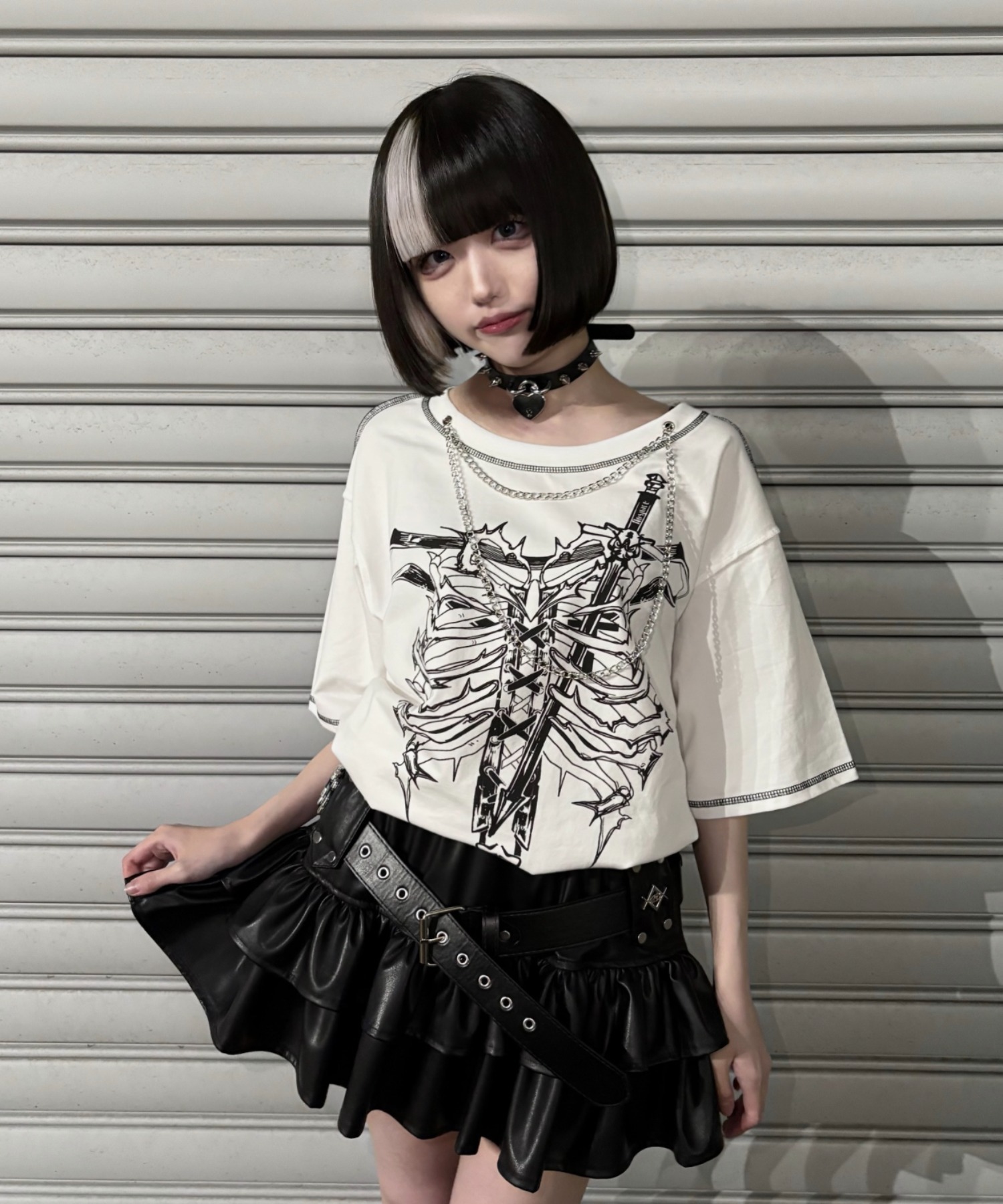 tシャツ A'GEM/9 × .kom 「AOSPACE」 ツインスカル半袖Tシャツ レディース メンズ A'GEM/9 × .kom 『AOSPACE』 ツインスカル半袖Tシャツ