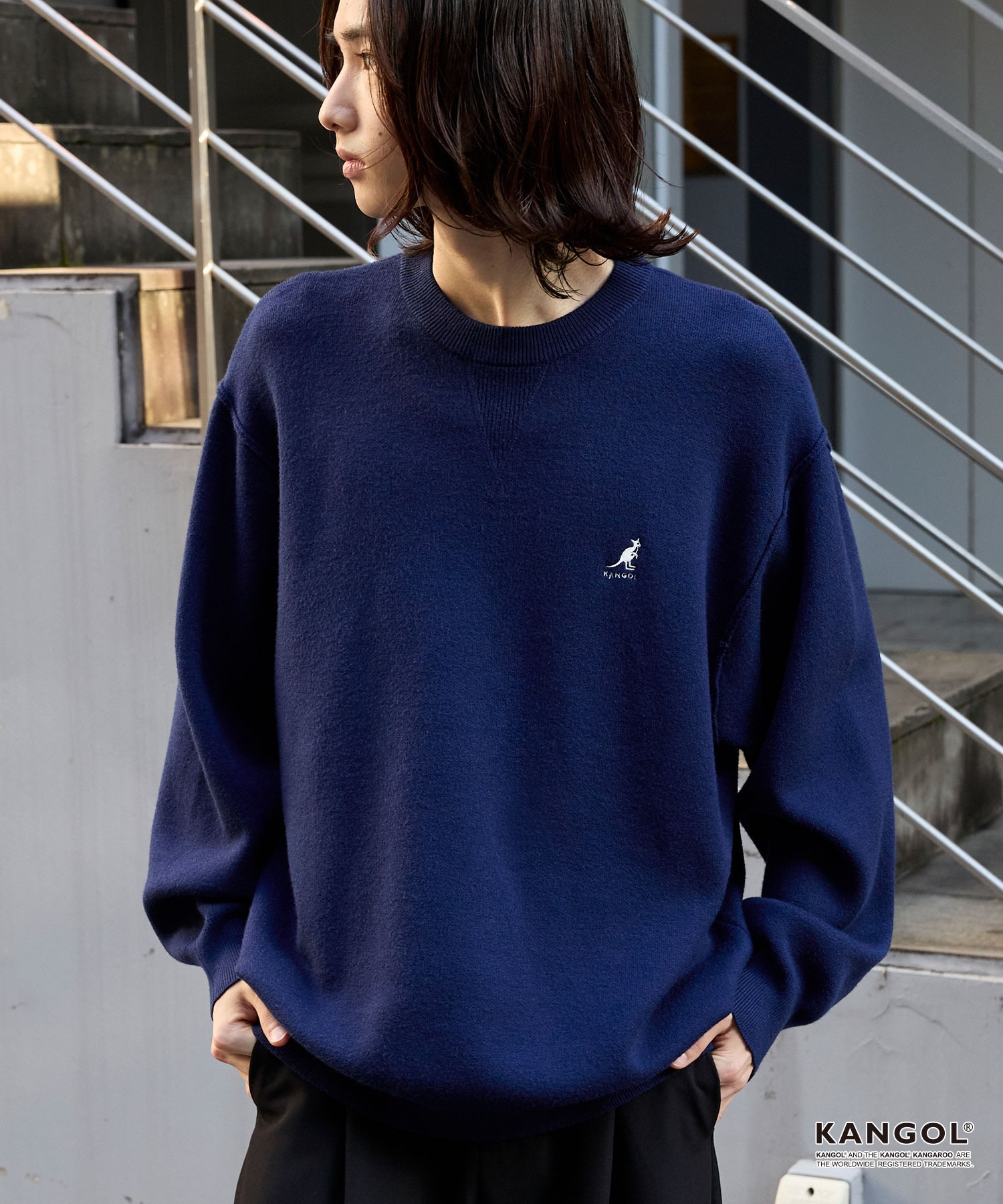 KANGOL/カンゴール 別注 ロゴ ワンポイント刺繍スウェットライククルー