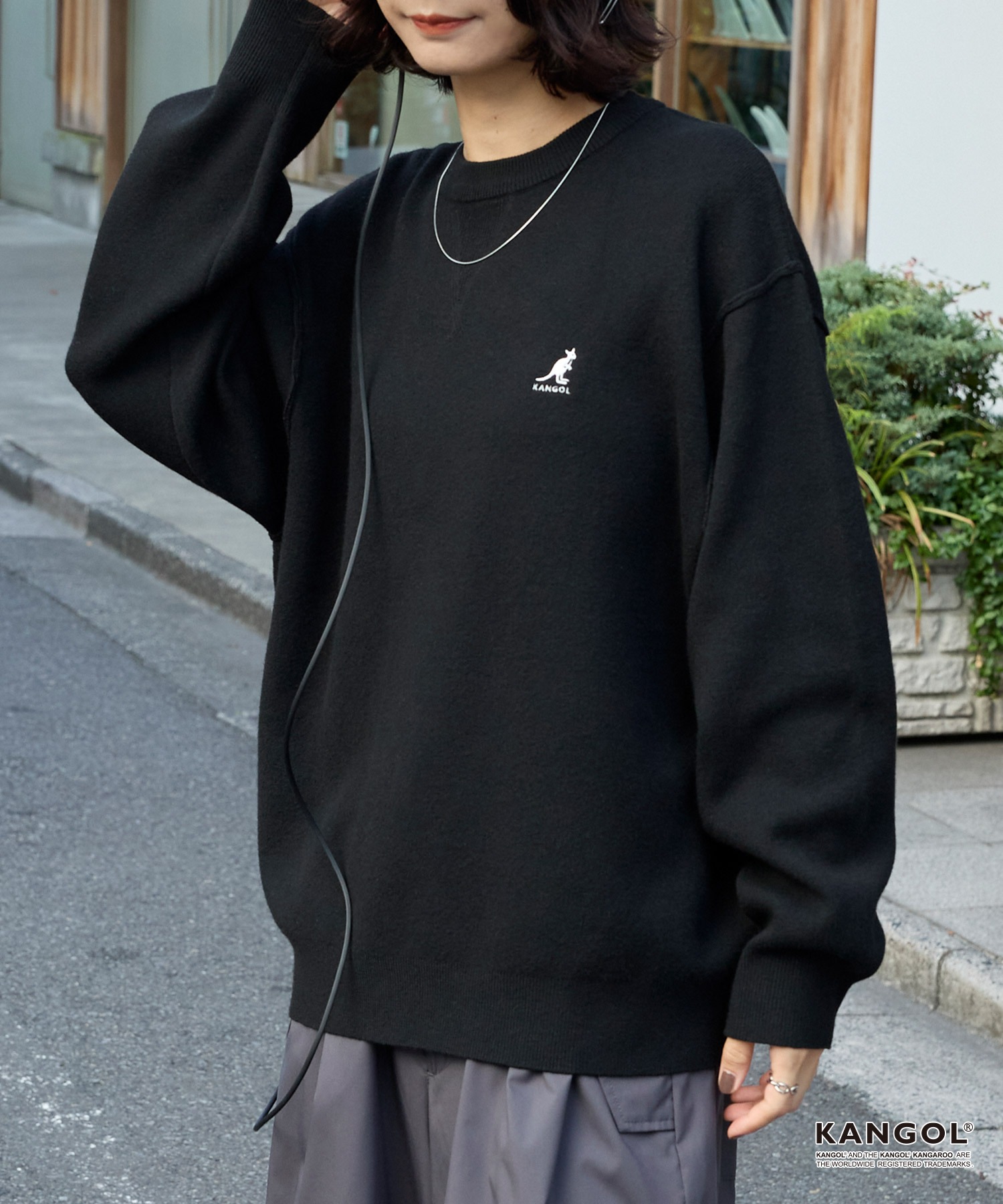 KANGOL/カンゴール 別注 ロゴ ワンポイント刺繍スウェットライククルー
