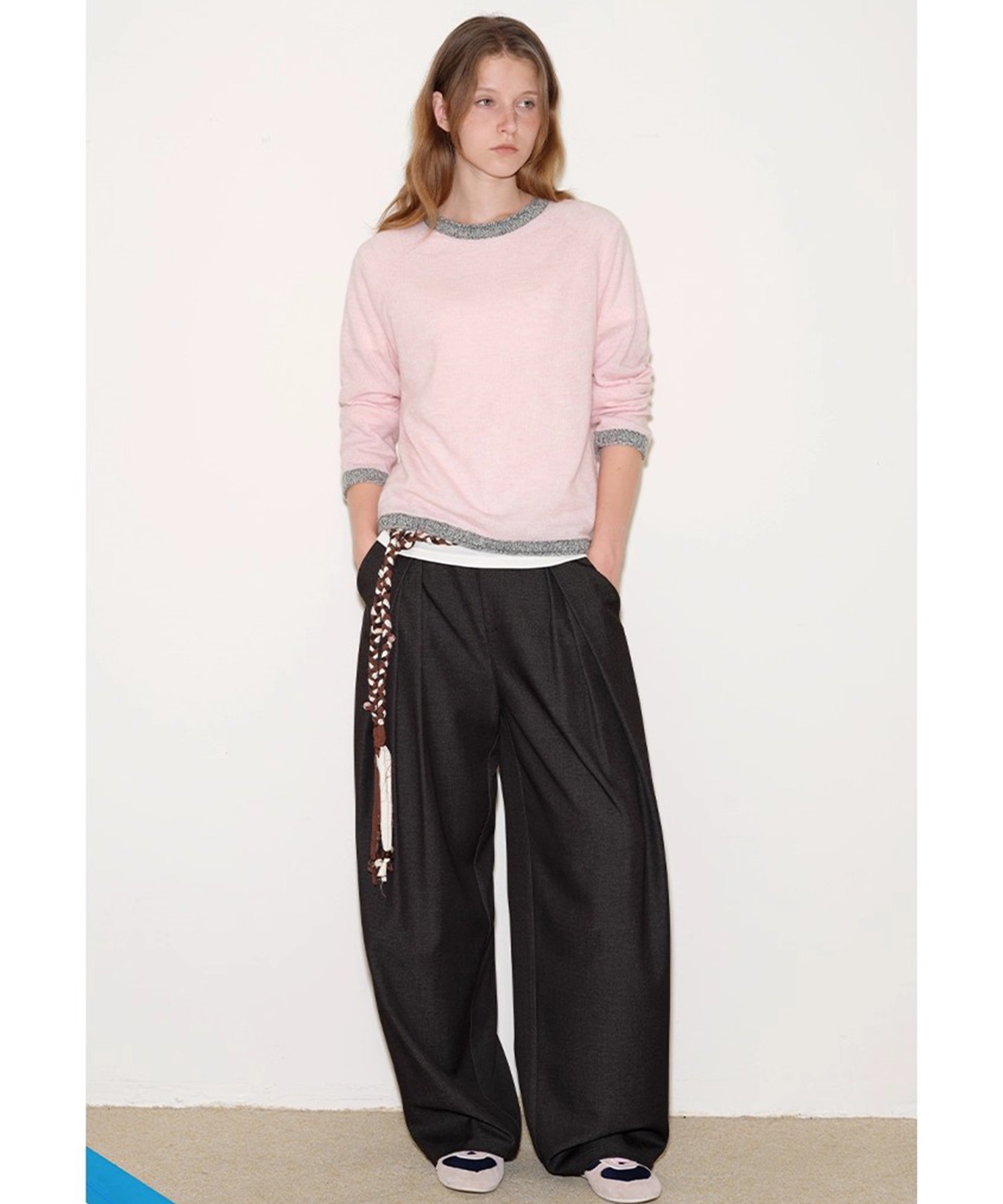 FUNKYFUN ワイドスラックス プリーツデザイン ストレートワイドスラックス FQ25K082【Fano