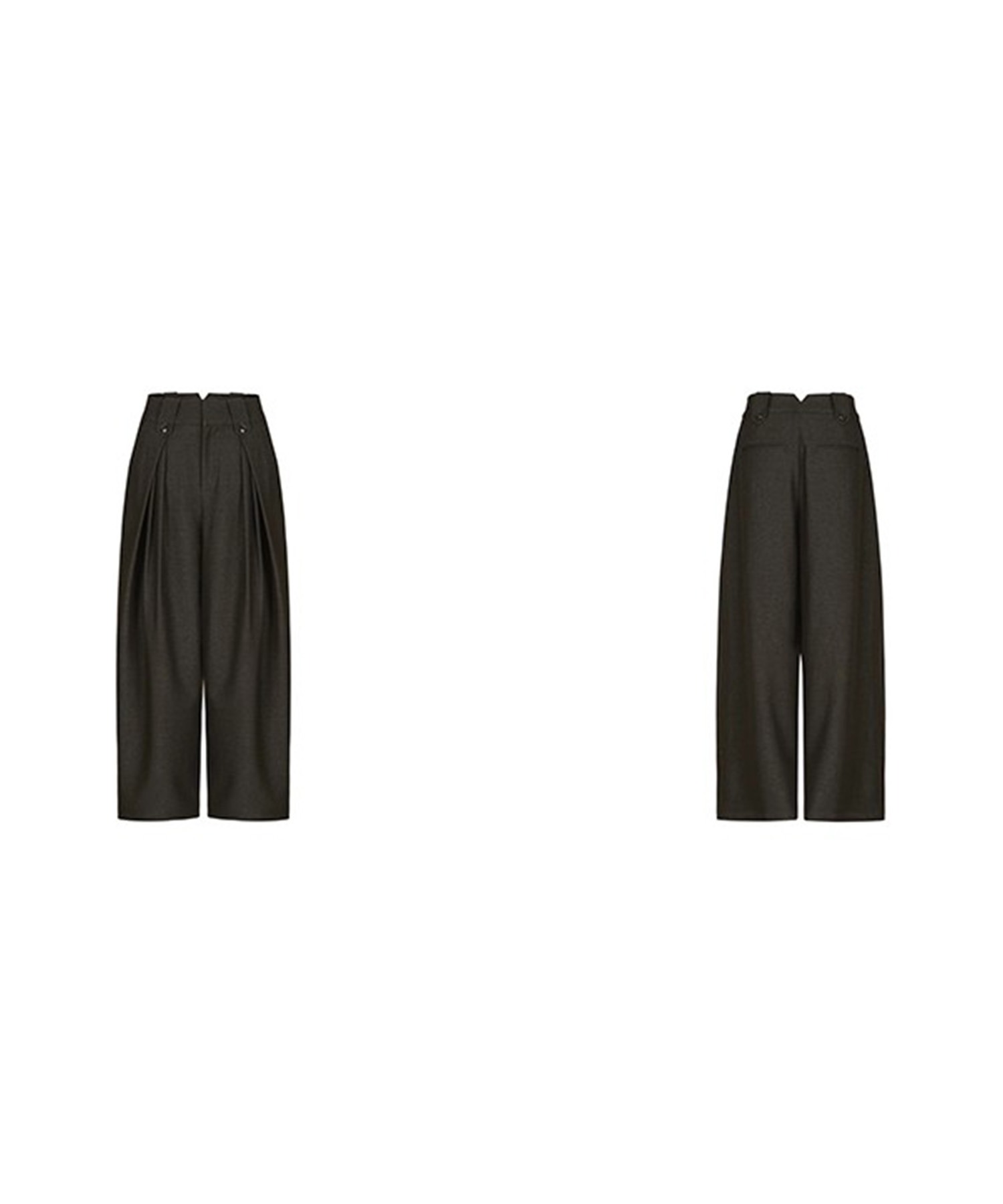 プリーツデザイン ストレートワイドスラックス FQ25K082【Fano