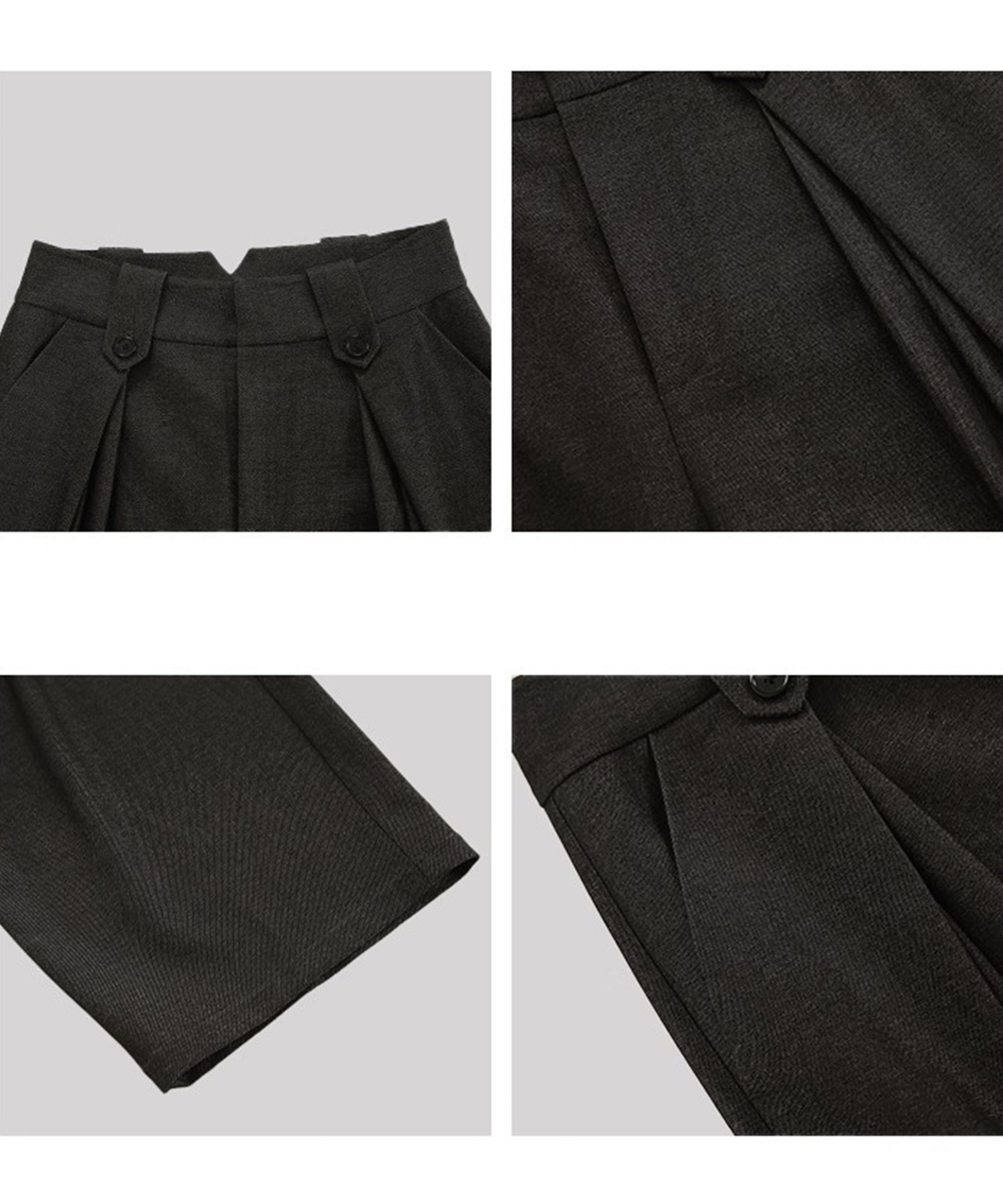 プリーツデザイン ストレートワイドスラックス FQ25K082【Fano