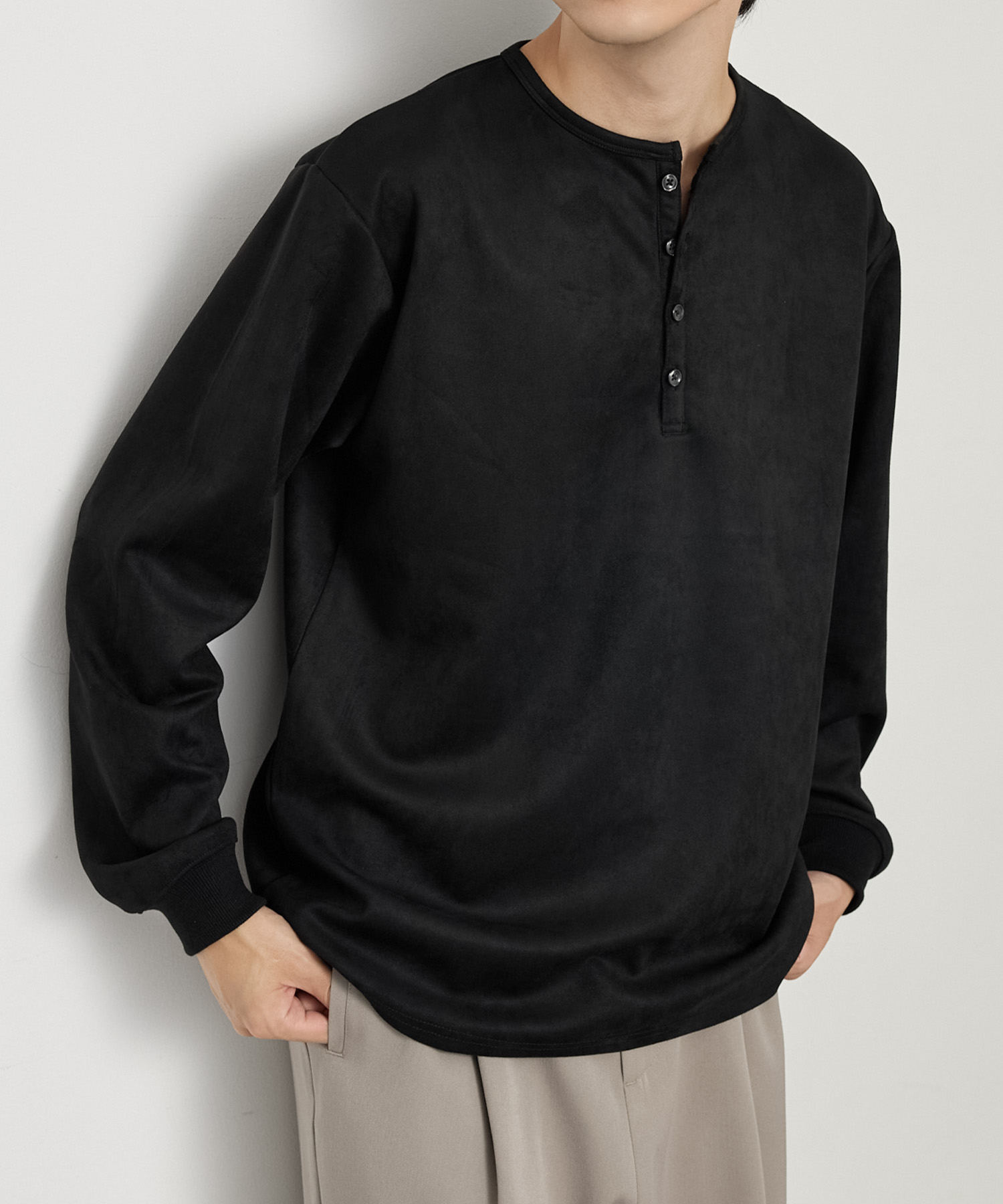 い*ん様 新品正規品【ROUGH&SWELL/L】ダンボールニット長袖カットソー ダンボールニット ラウンドヘム コンパクトフィット ヘンリーネック