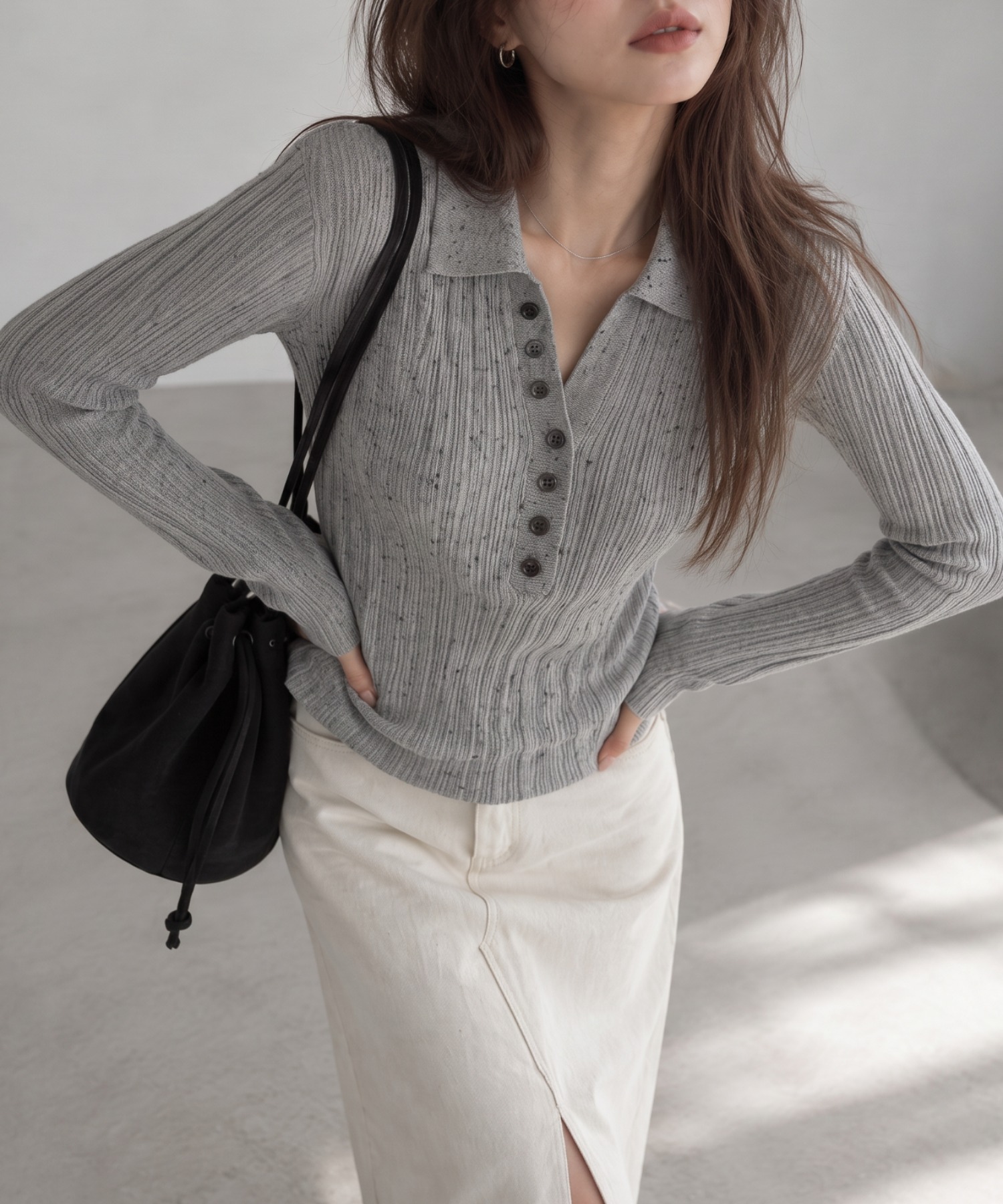 モデル身長：158cm
着用サイズ：FREE