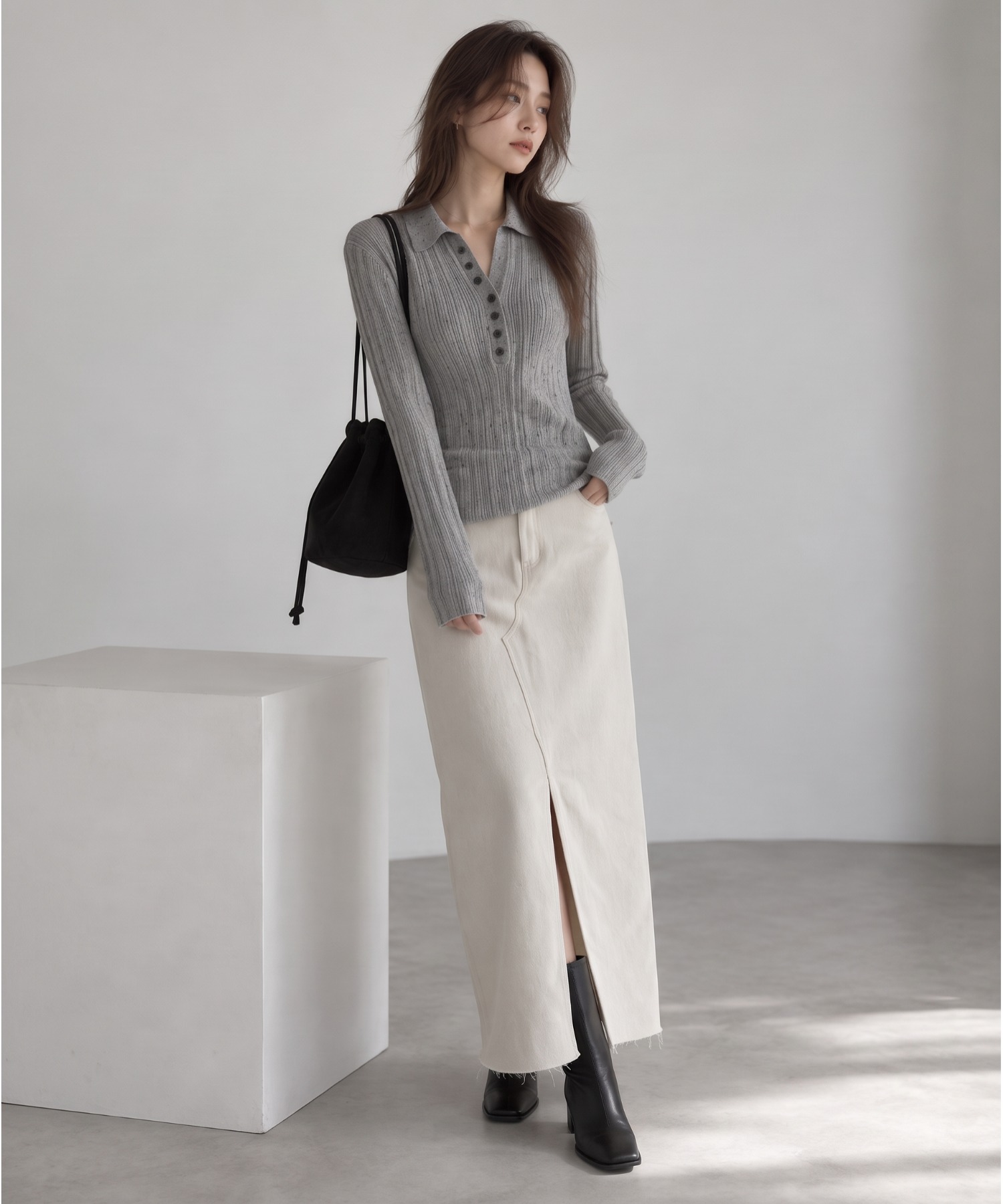 モデル身長：158cm
着用サイズ：FREE