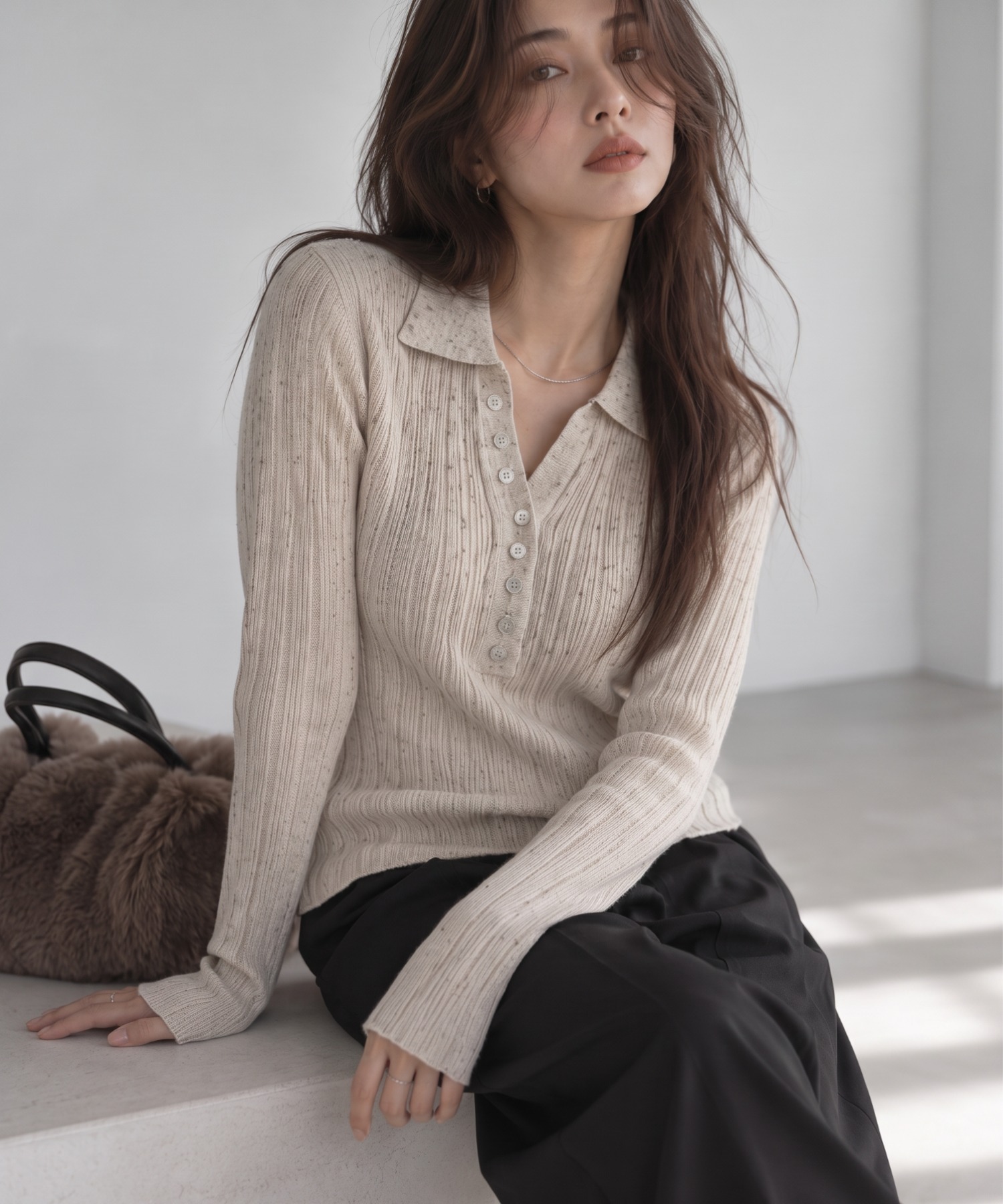 モデル身長：158cm
着用サイズ：FREE