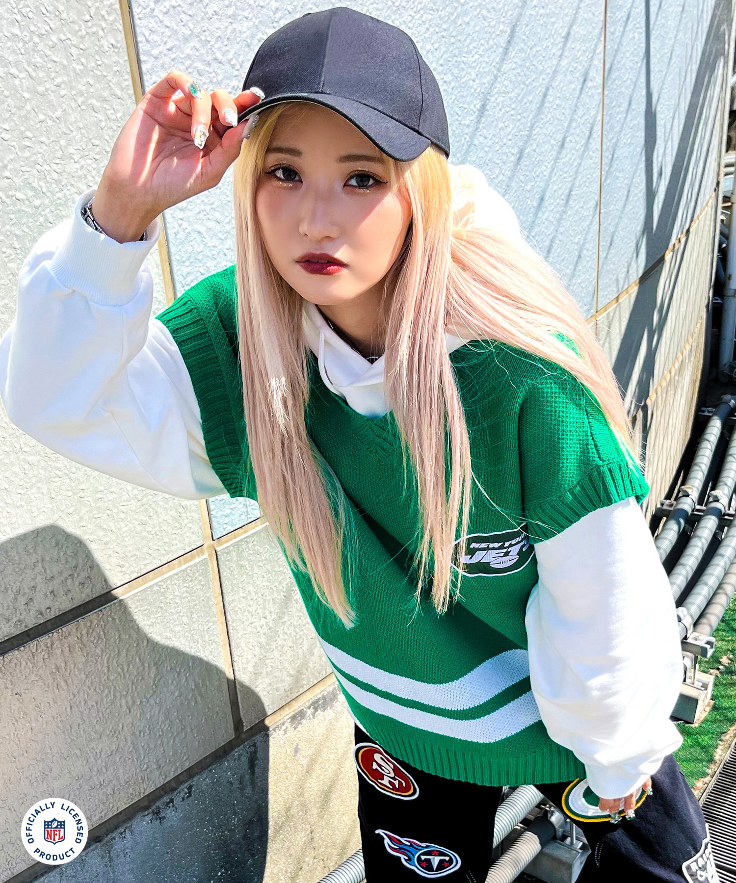 NFL×A'gem KNITTED VEST］アップリケ刺繍ニットベスト A'gem│A