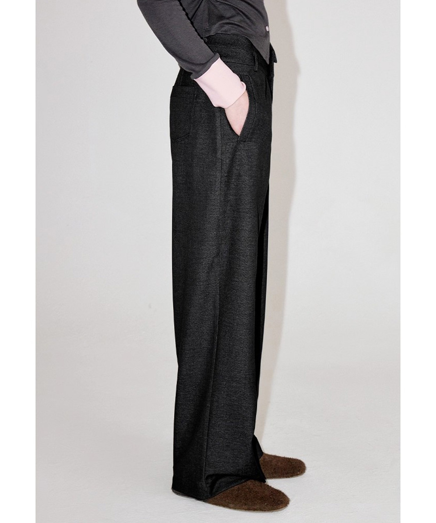 [即完売] badway グレースラックス Perfect Suit FActory スラックス スマートスラックス トロ無地