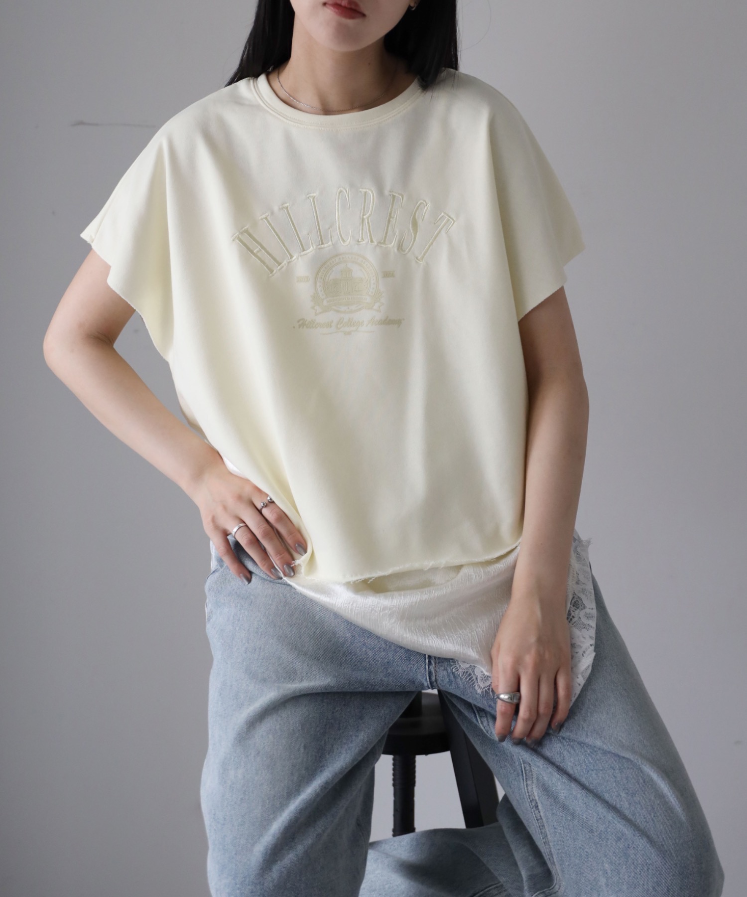 model：164cm. 着用サイズ：FREE