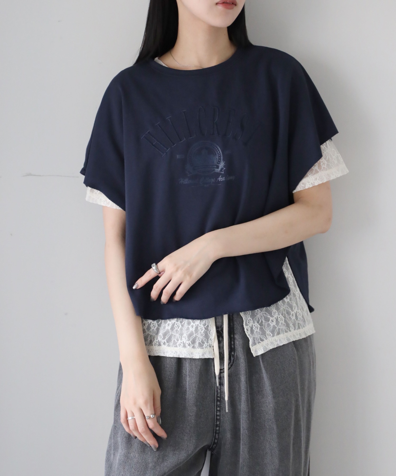 model：164cm. 着用サイズ：FREE