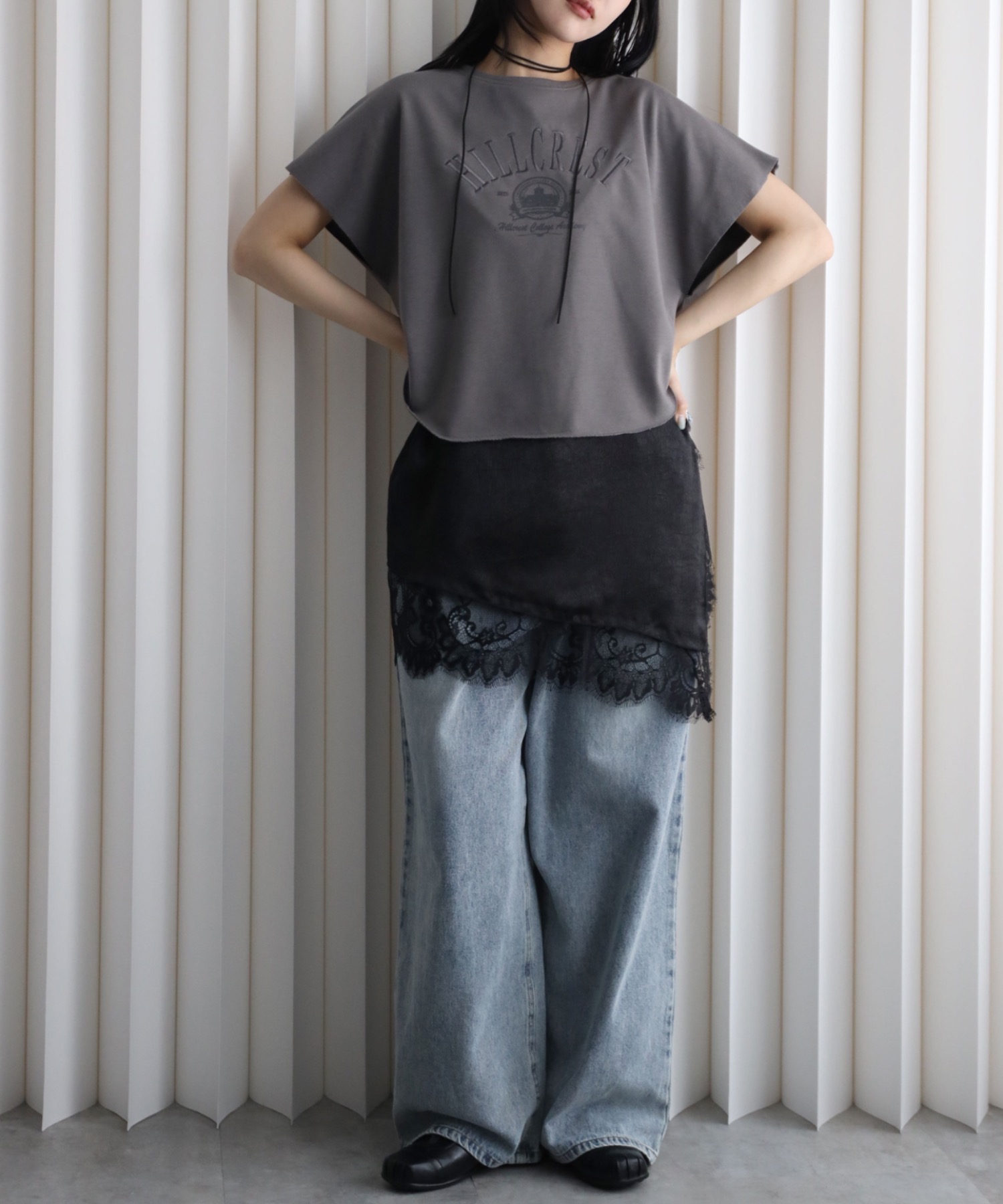 model：164cm. 着用サイズ：FREE