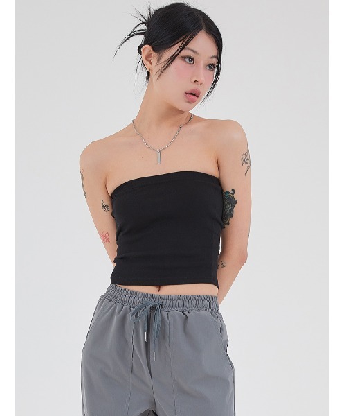 ACOVER/オコボ』BLACK LONG TUBE TOP/シームレスロングチューブトップ 