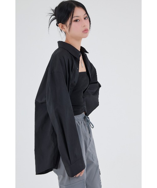 24SS 現行品✨ORR 韓国 クロップドプルオーバー ポリエステル 黒 XS OperaSPORT / MARLEY UNISEX HALFZIP