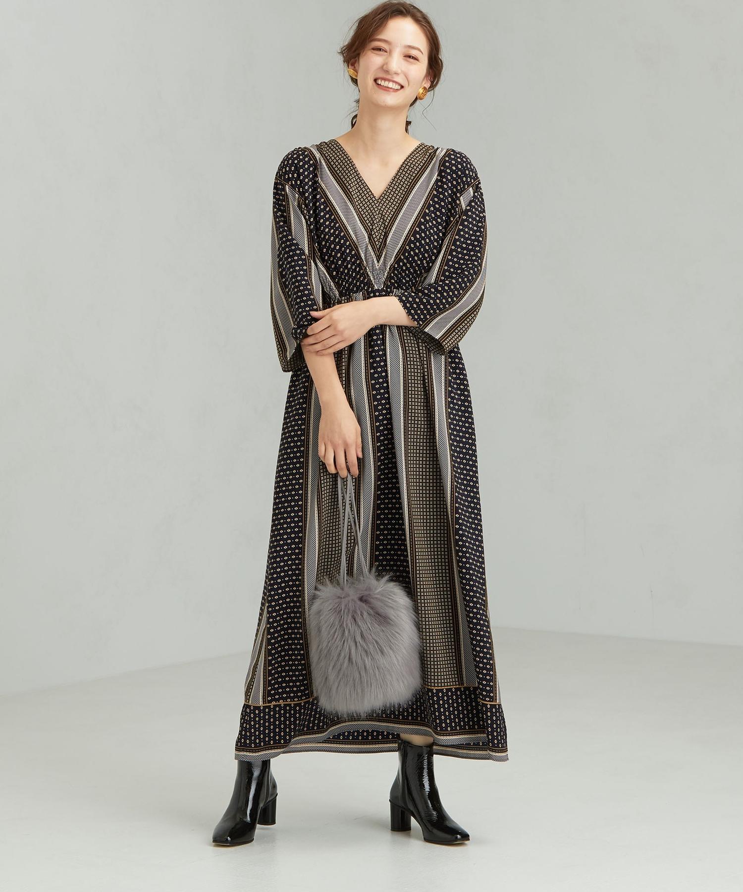 商品詳細 Fm パネル プリント エンパイア ワンピース Outlet アウトレット 公式通販