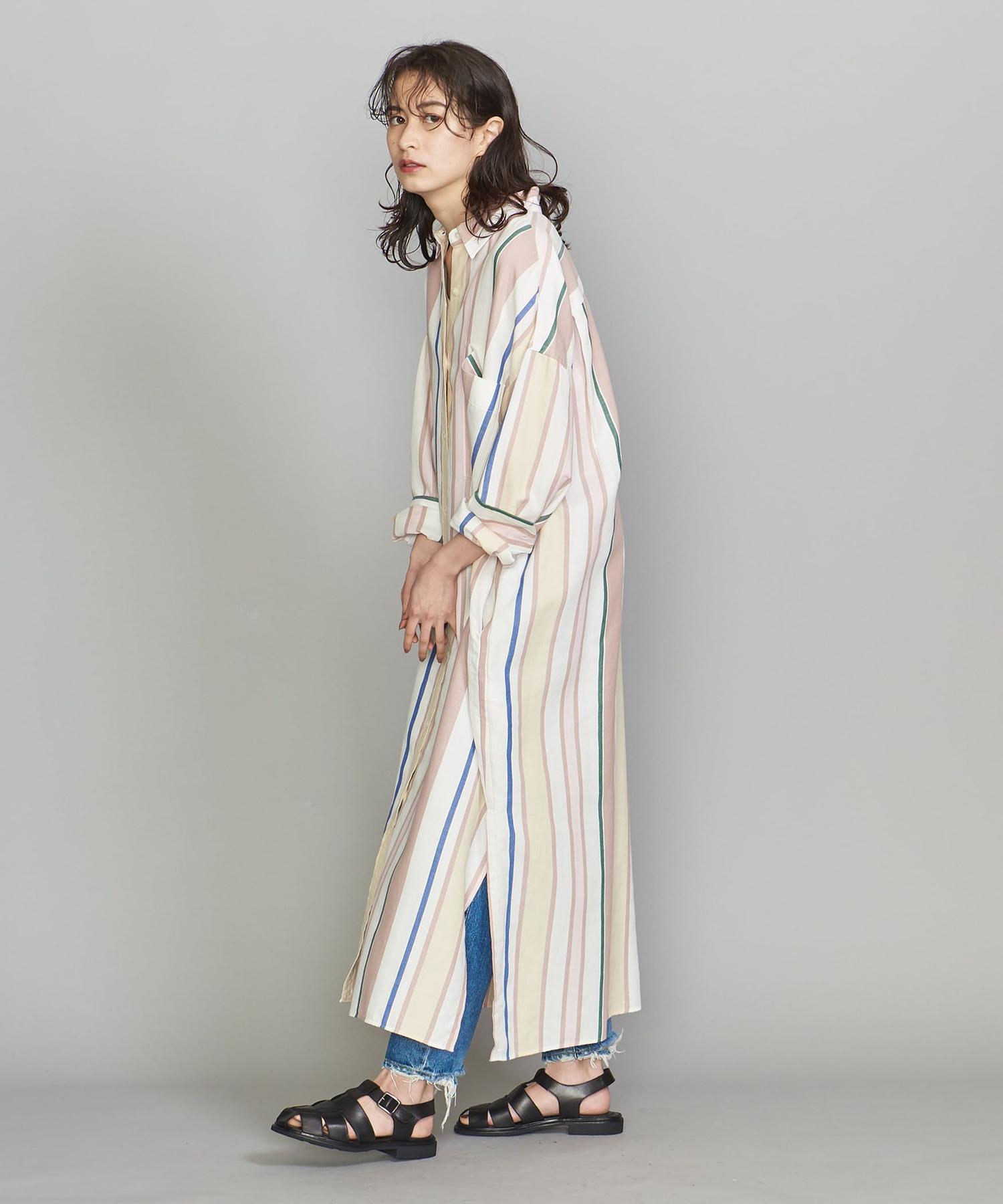 商品詳細 By コットンマルチストライプ シャツロングワンピース Beauty Youth ビューティ ユース 公式通販
