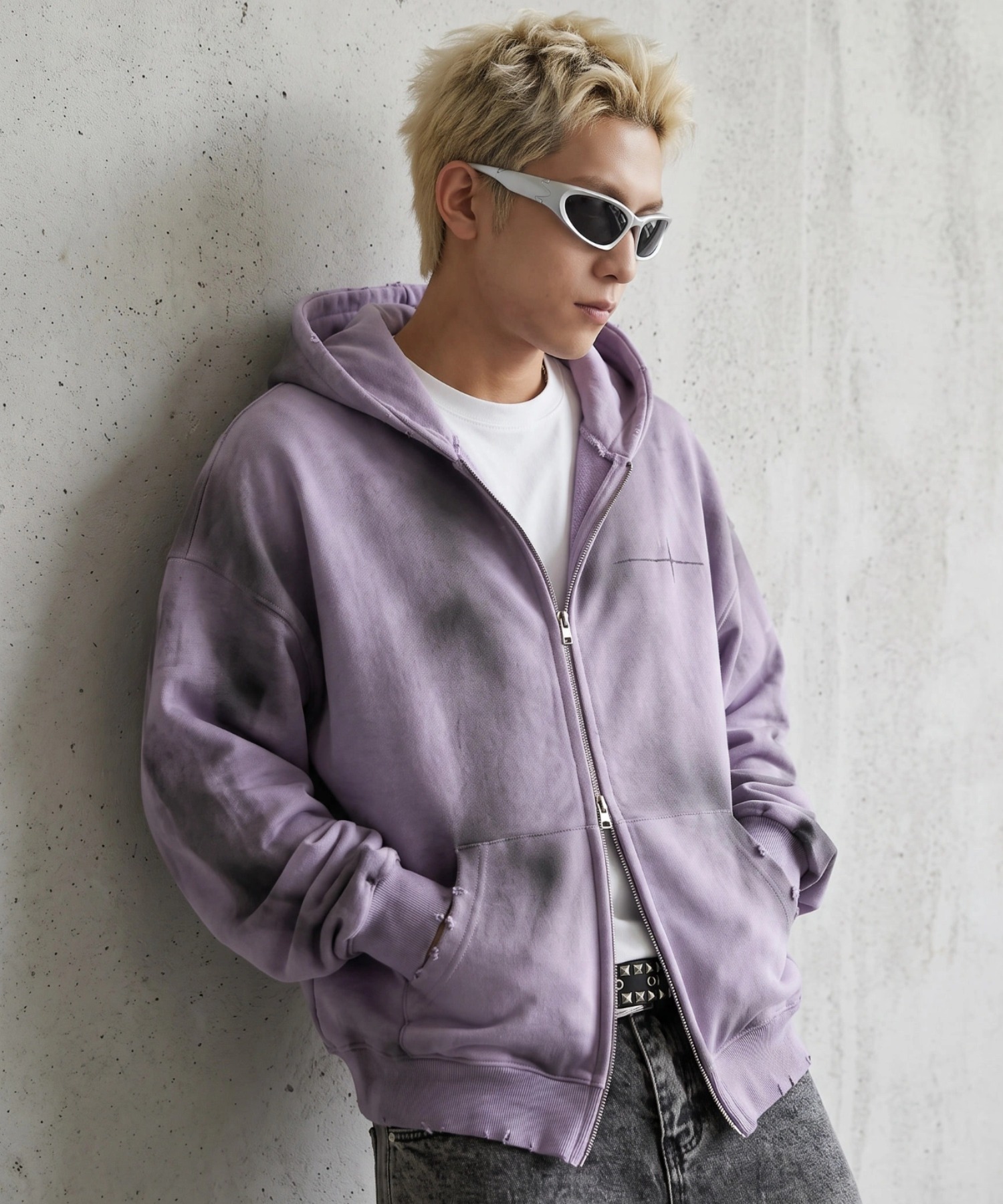 A'GEM/9 × .kom 『A'gem/エージェム』スプレージップアップパーカー A'GEM/9 × .kom 『A'gem/エージェム』スプレージップアップパーカー