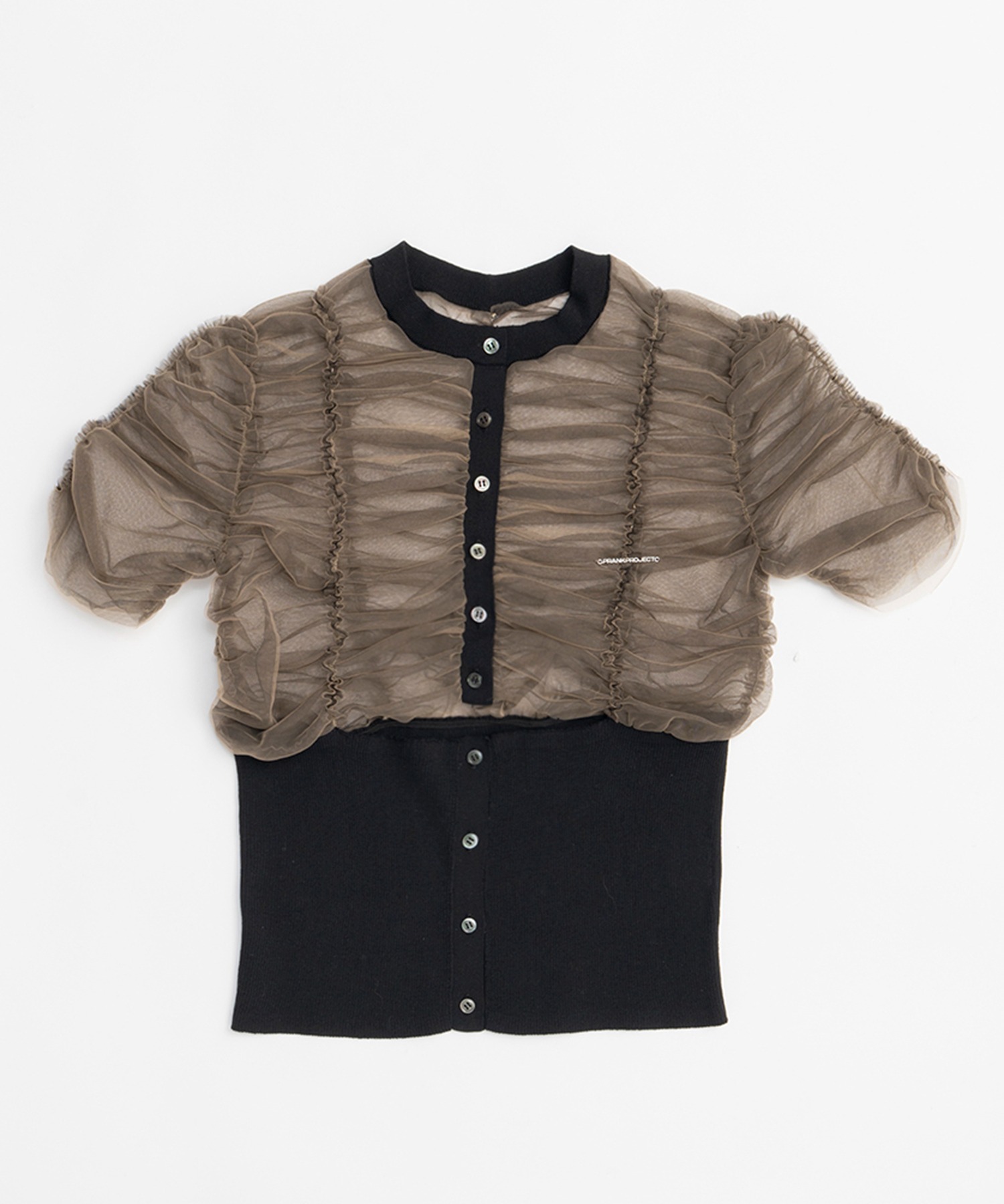 Pre-Order】チュールコンビニットカーディガン / Tulle Combi Knit 