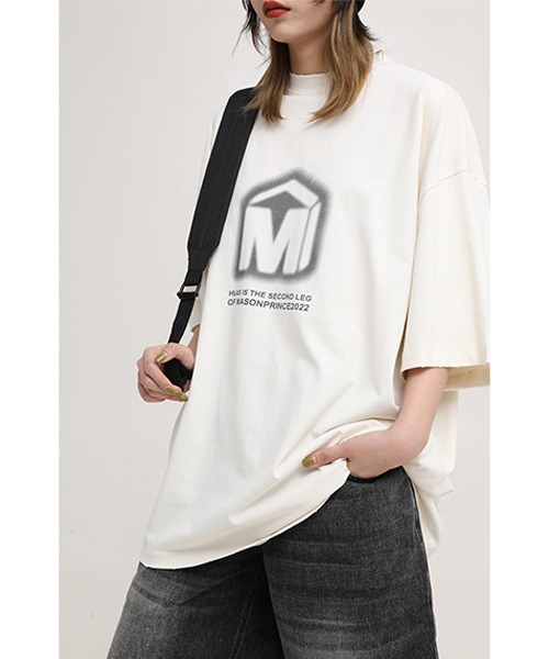 M.P Studios】Oversized brand logo blur print TEE DT3123 M.P