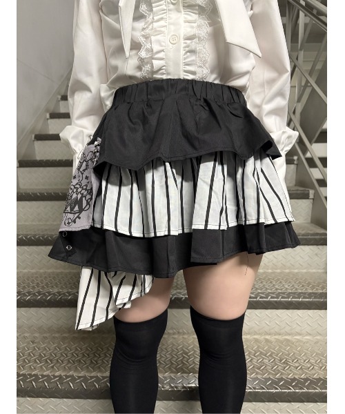 A'GEM/9 × .kom 『AOSPACE』 ストライプデザインスカート インポート