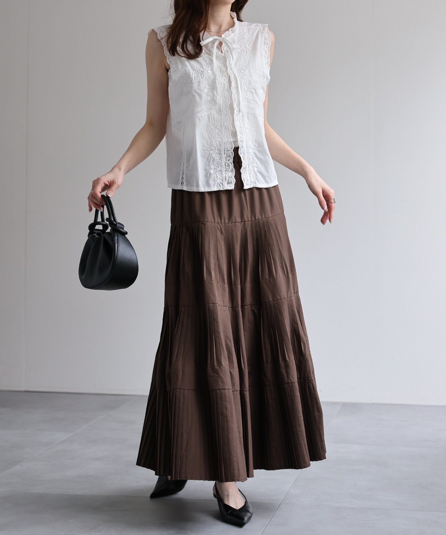 model：162cm 着用サイズ：F