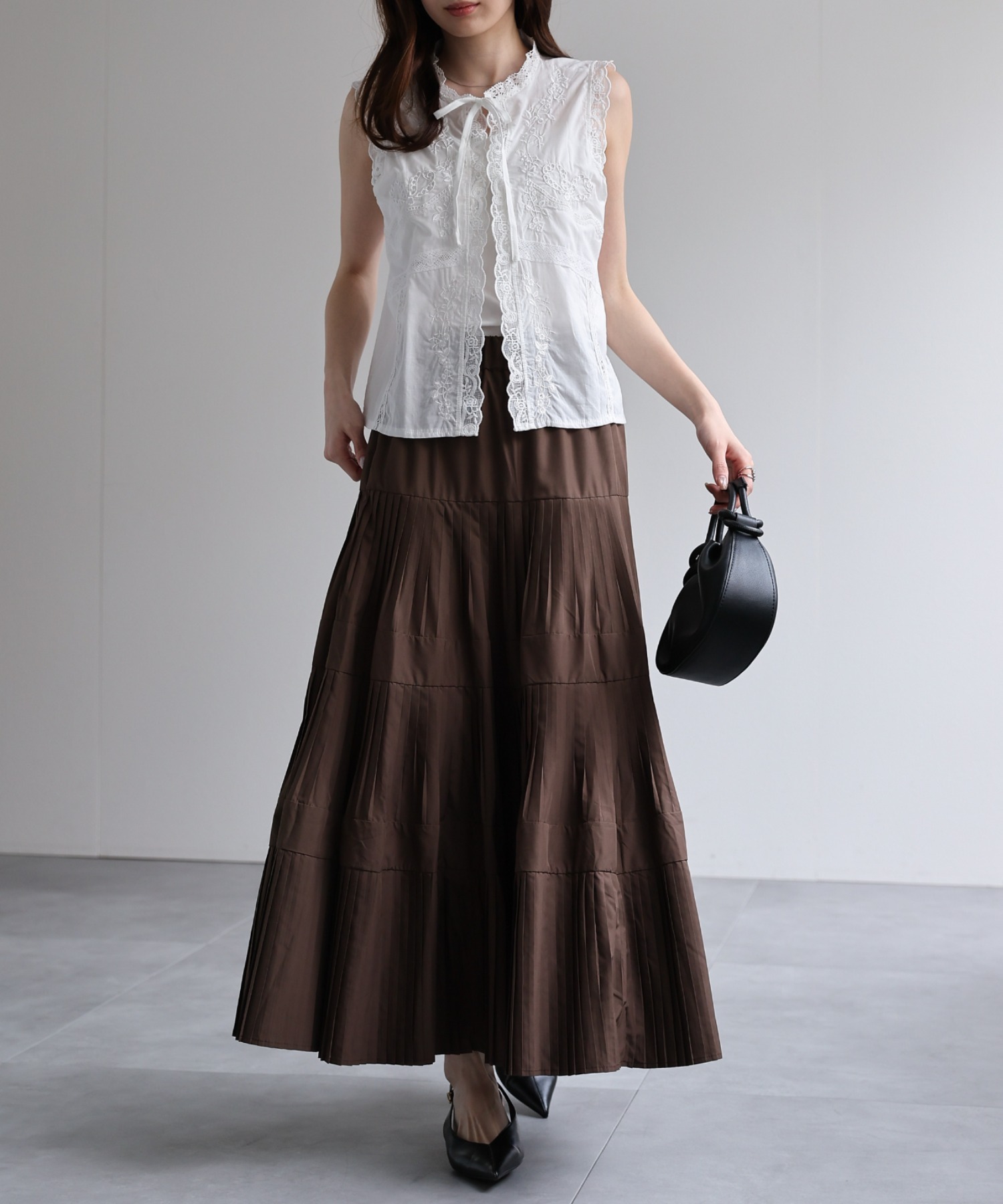 model：162cm 着用サイズ：F