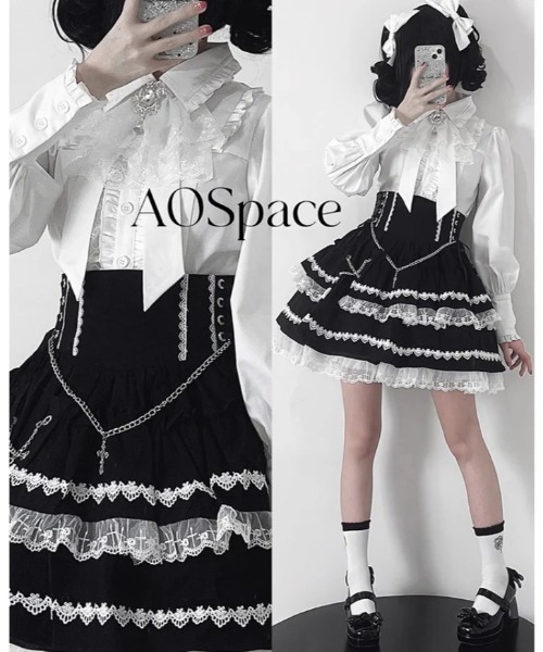 A'GEM/9 × .kom 『AOSPACE』フリルブラウス インポートセレクト