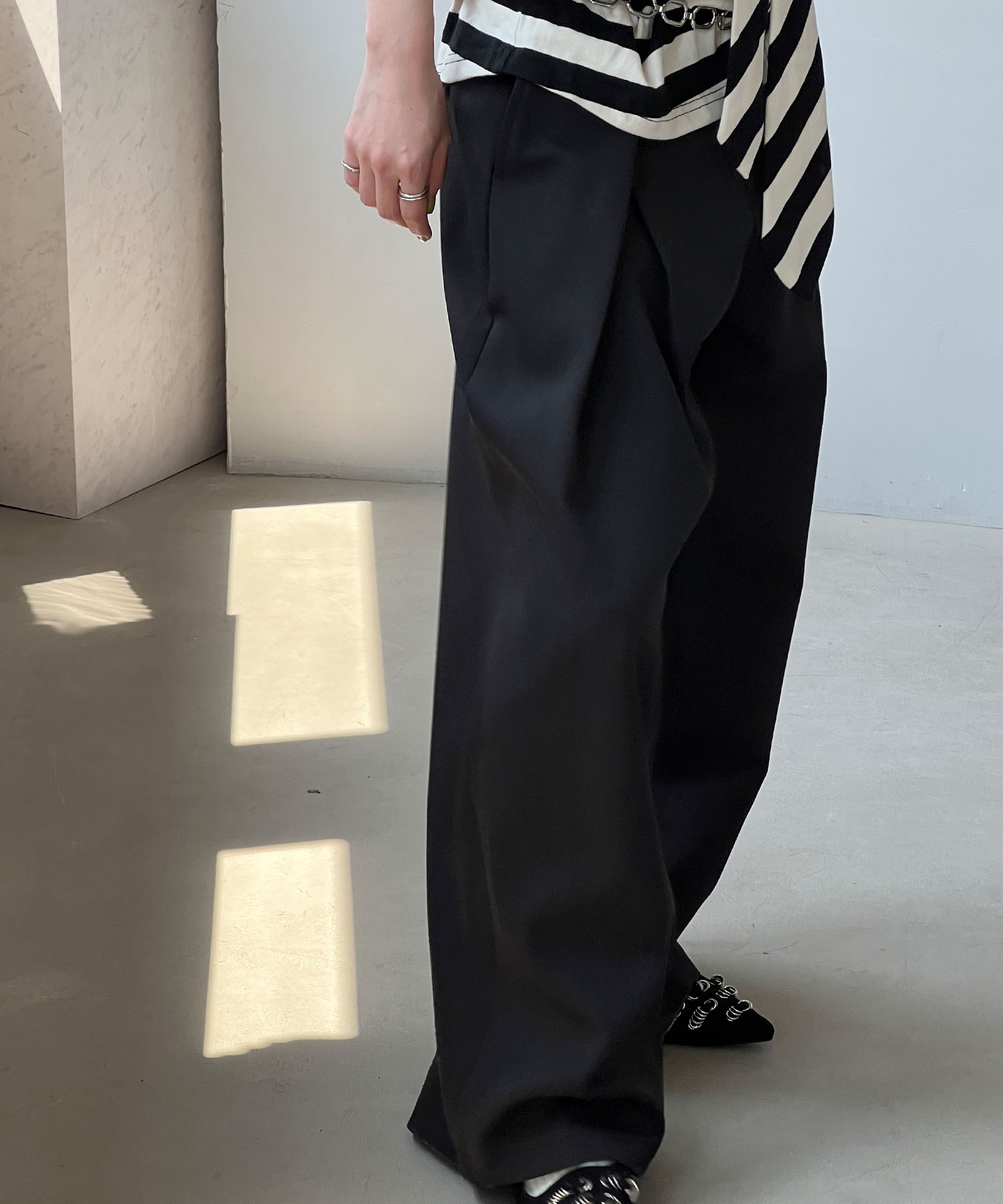 スラックス HUECLOSET Wool Belt Two Tuck Wide Slacks SW55 Zimmermann Tuck Silk Belted Wide-Leg Pants | Saks Fifth Avenue