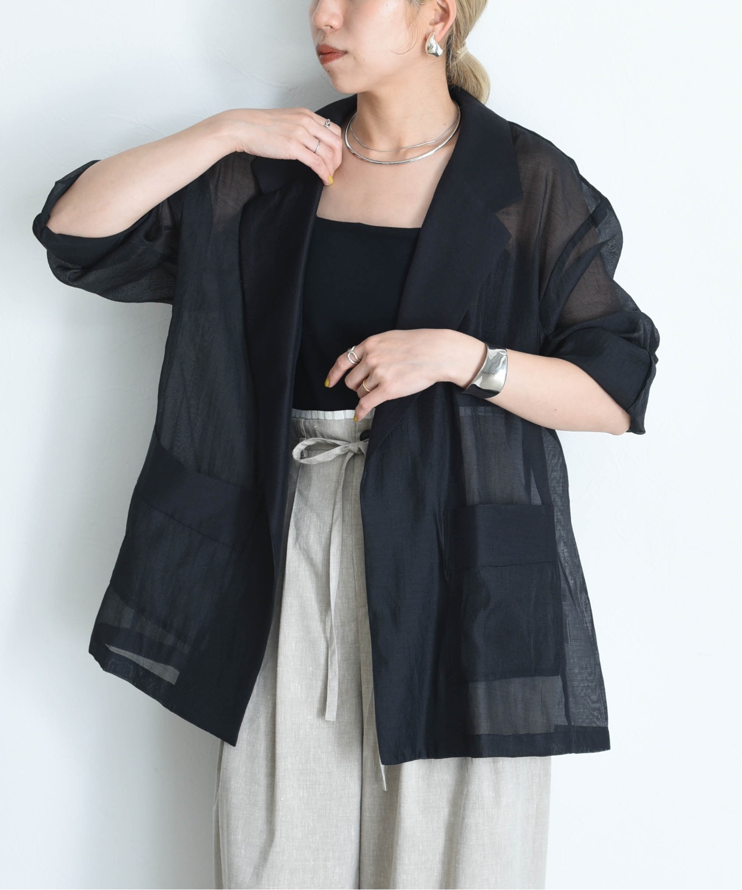 海外限定スパイク販売 シアーテーラードラフジャケット Law Law│Eimee Eimee ジャケット・アウター