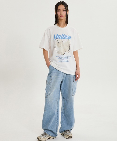 さらに100円引き◆Wai Kei◆Maltesecream half sleeve shirt さらに100円引き◇WAIKEI◇Maltese archive half sleeve tshirt