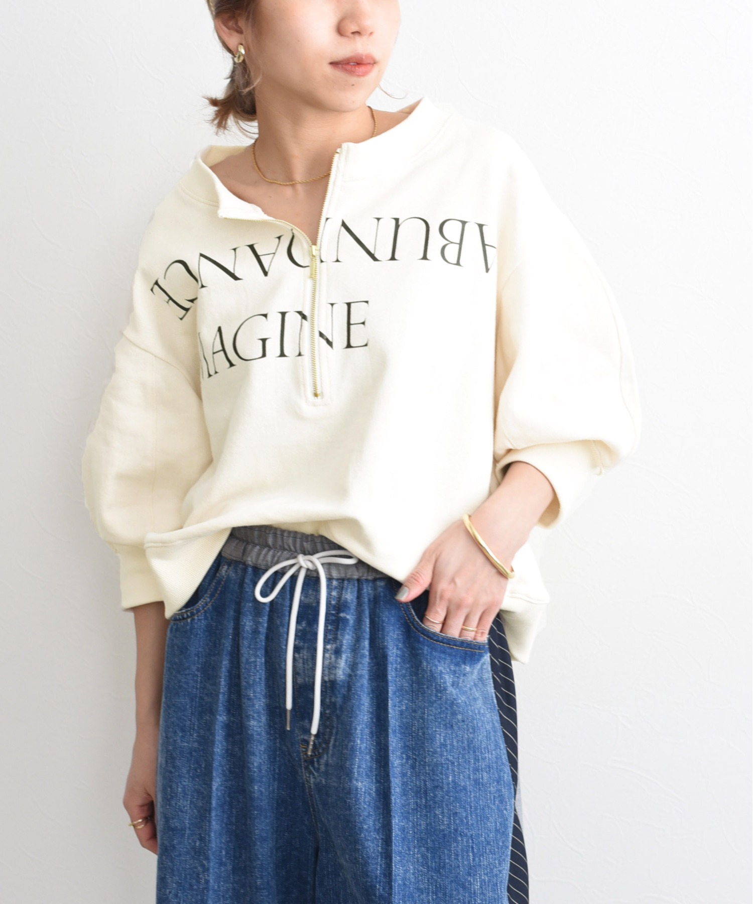 エイミーロウ ランダムギャザー ドロストパンツ Eimee Law│Eimee Law