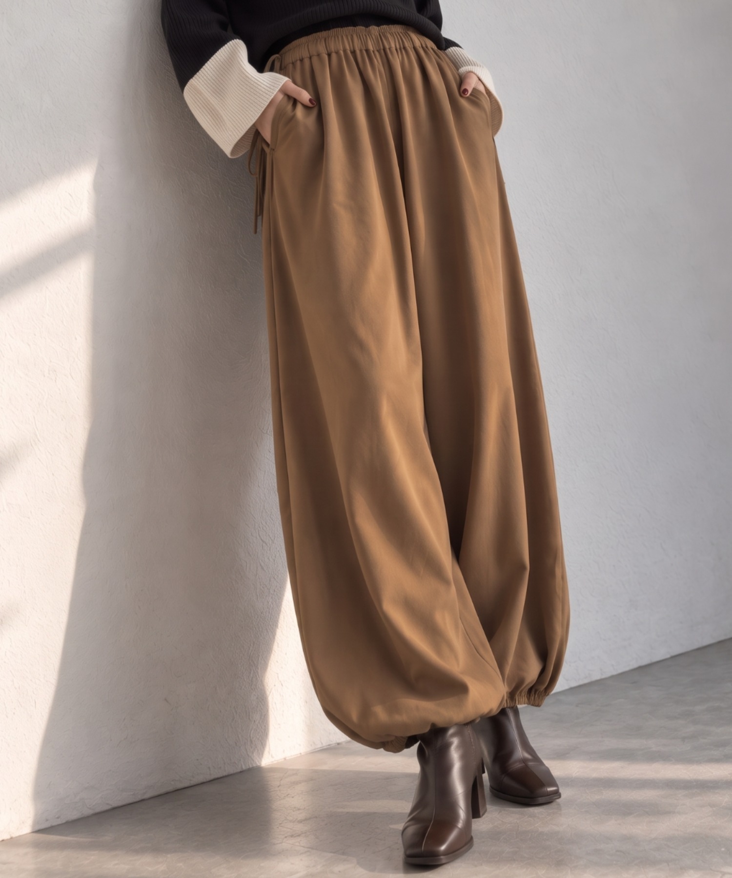 モデル身長：158cm
着用サイズ：FREE