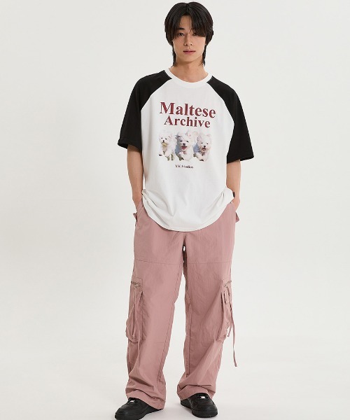 【WAIKEI】マルチーズグルミラグランスウェットシャツ 4色 A'GEM/9 × .kom 『WaiKei/ワイケイ』 Maltese archive raglan