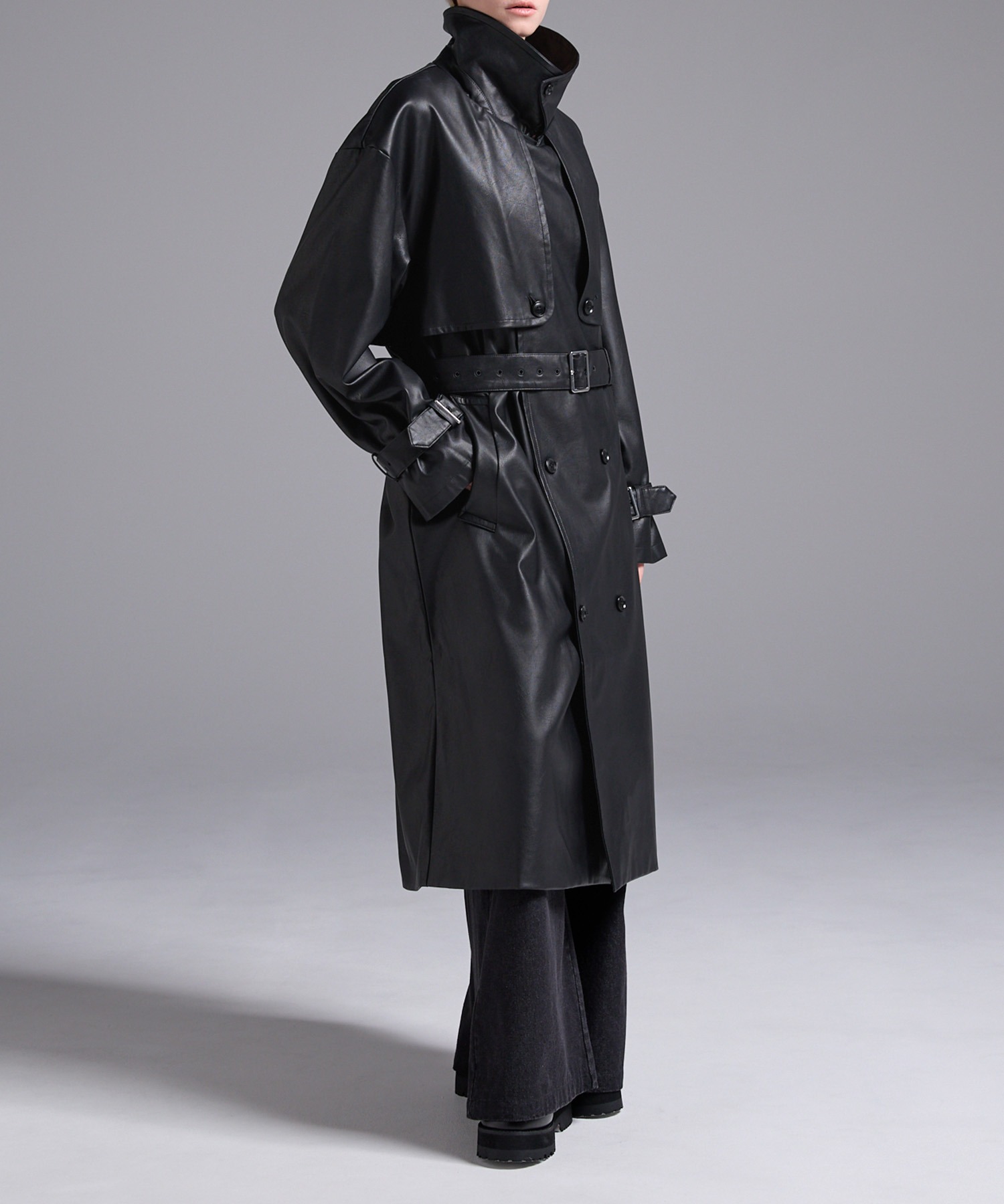 モードオーバー ハイネックトレンチコート