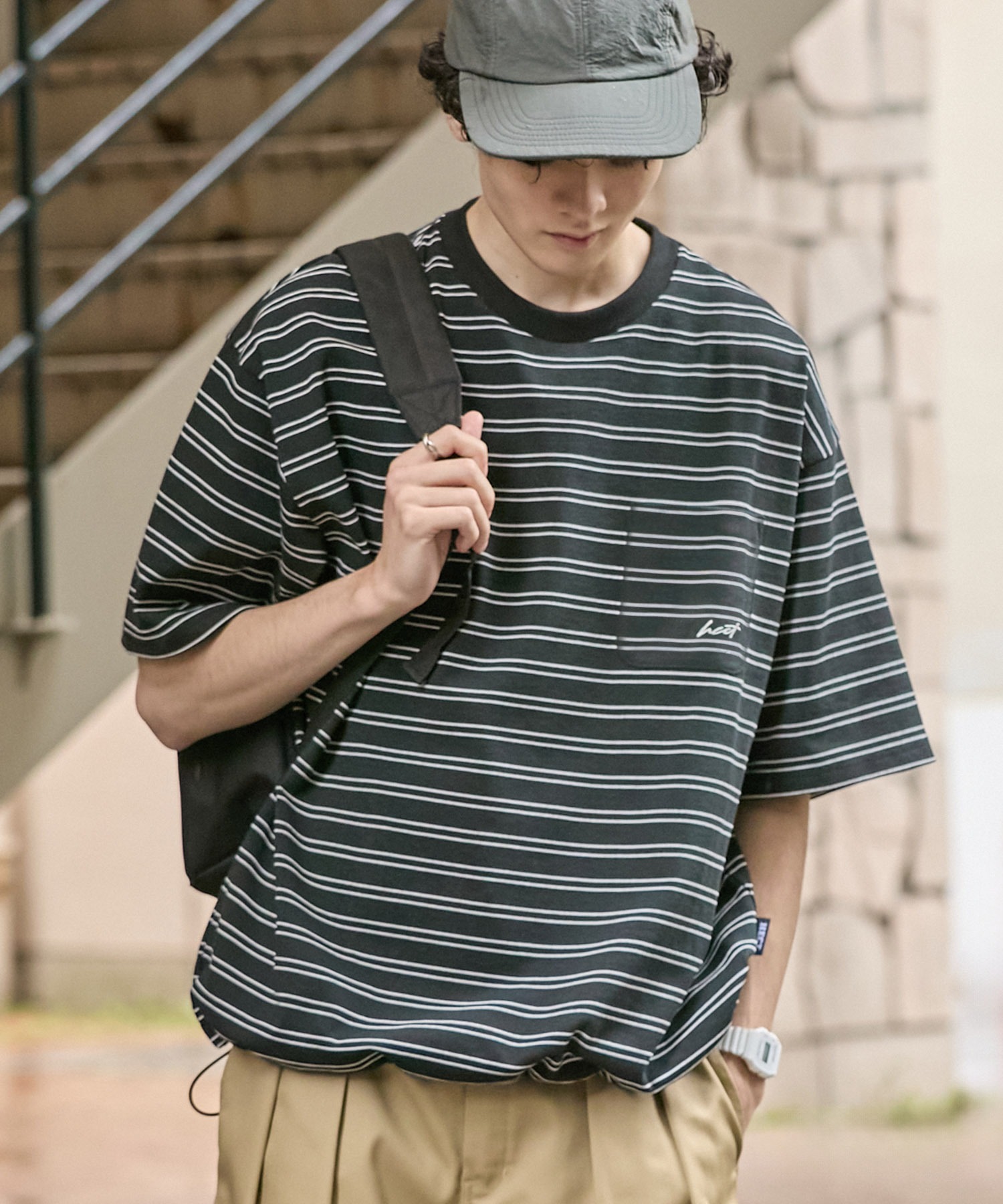 HECT】One Point Logo Drawstring S/S Pocket Tee / ワンポイントロゴ