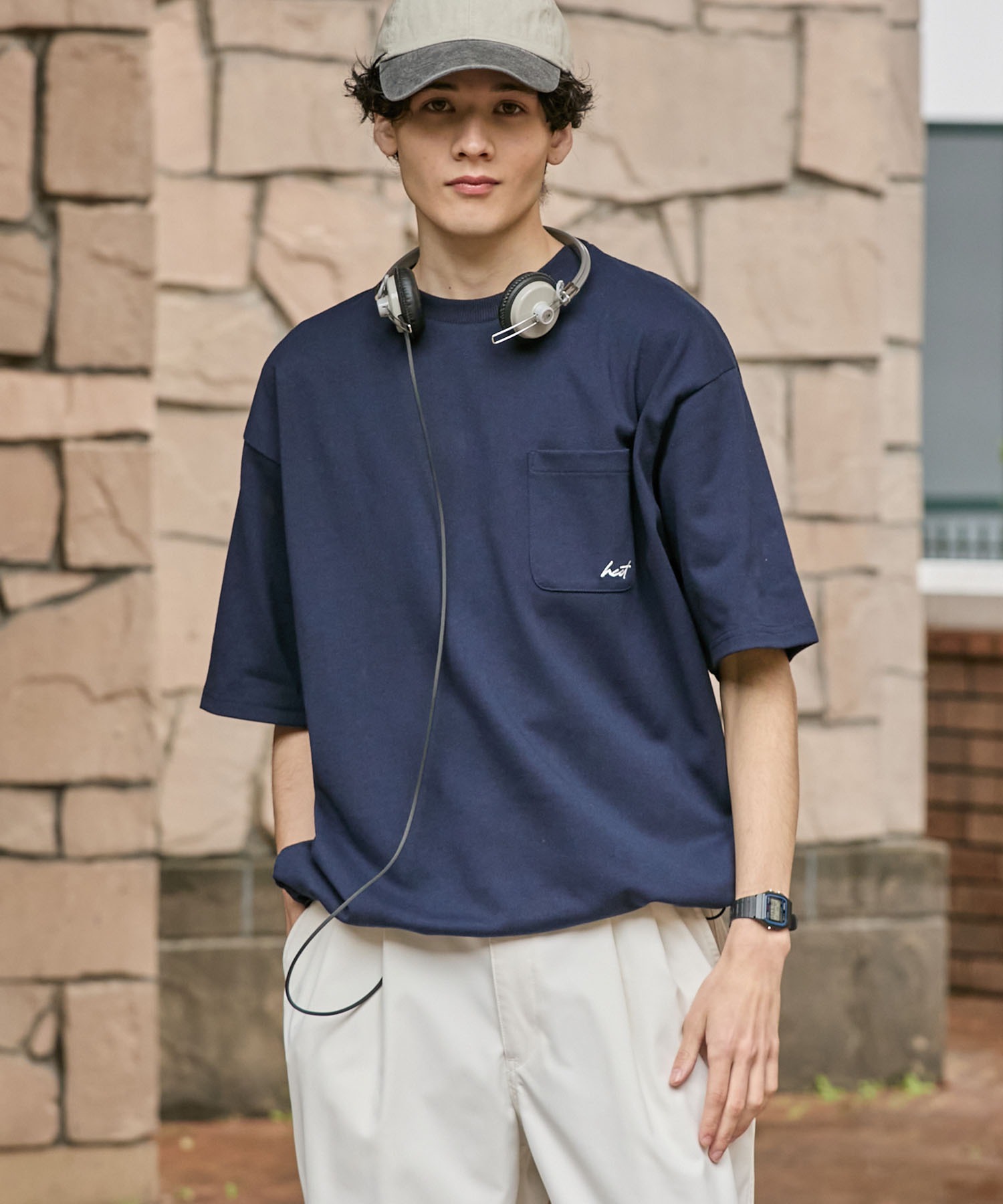 HECT】One Point Logo Drawstring S/S Pocket Tee / ワンポイントロゴ