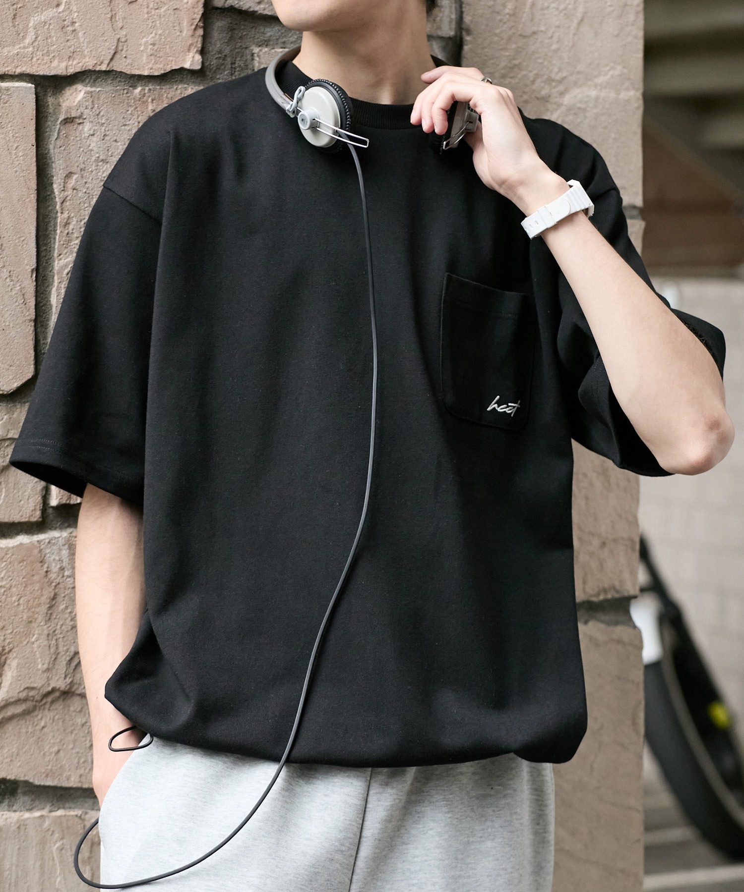 HECT】One Point Logo Drawstring S/S Pocket Tee / ワンポイントロゴ