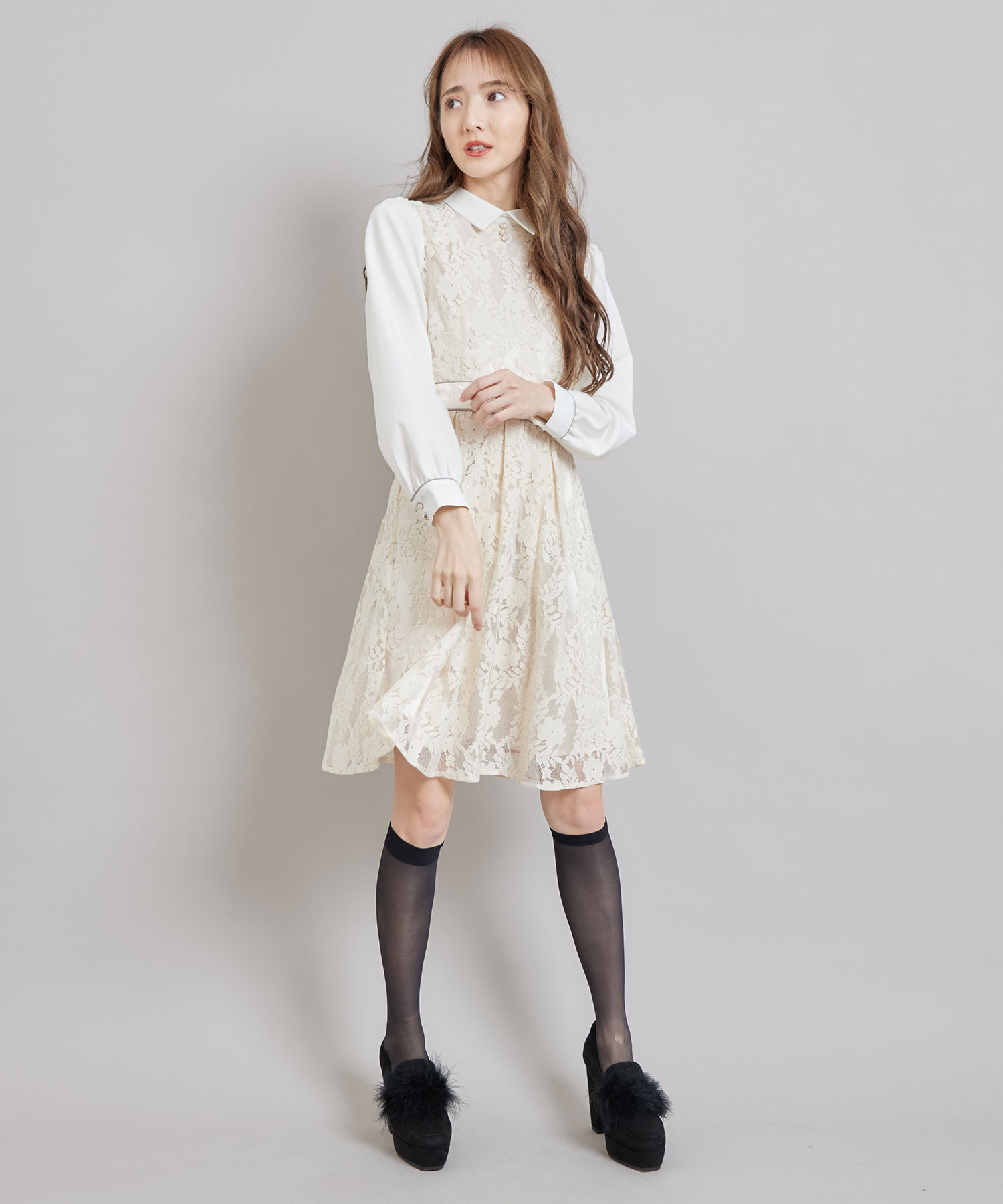 いいスタイル タックレースミニワンピース ワンピース ドレス Backtohealthwoodbury Com