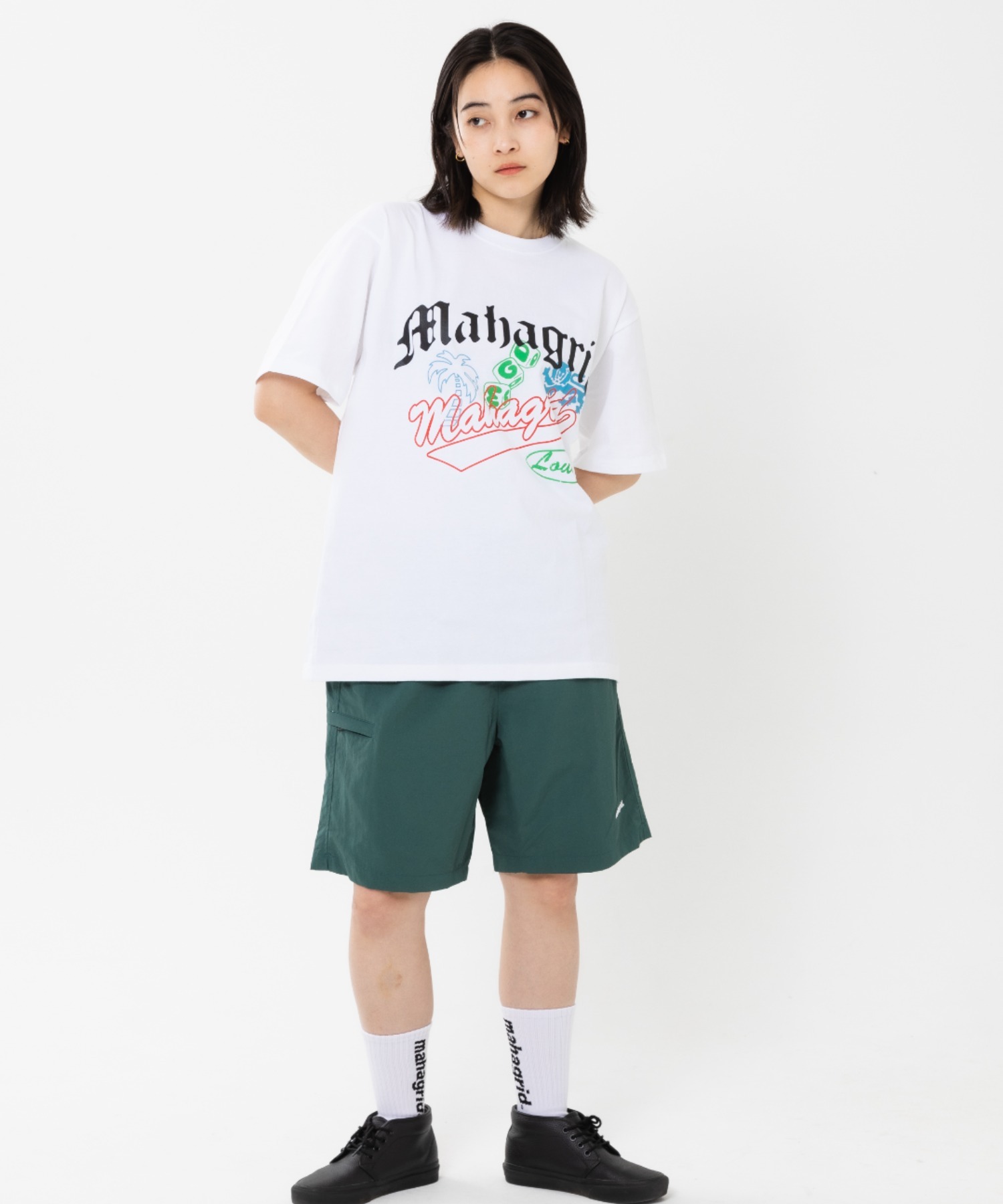 mahagrid/マハグリッド』OVERLAP TEE/オーバーラップ 半袖
